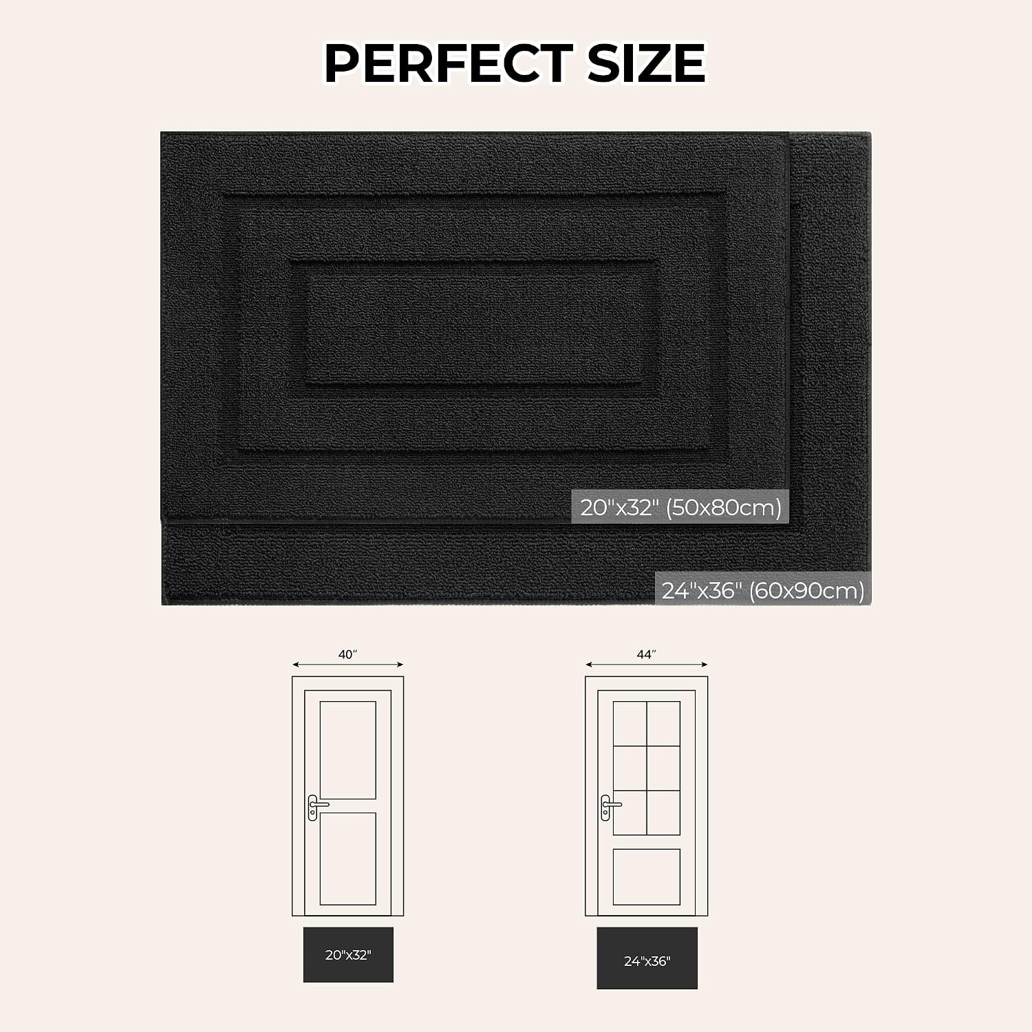 image:imageGRANNY SAYS Front Door Mat Indoor Entrance Indoor Door Rugs for Entryway LowProfile NonSlip Outdoor Rugs Washable Floor Mat Welcome Mat 32x20 GreyAblack
