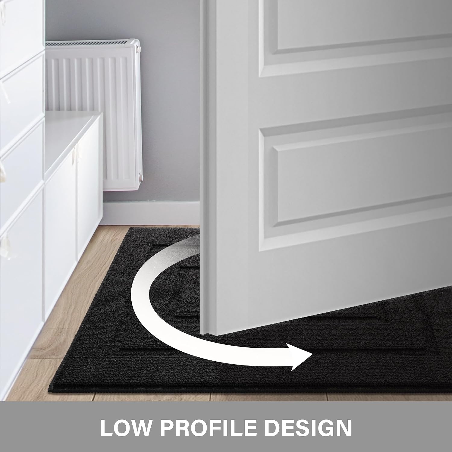 image:imageGRANNY SAYS Front Door Mat Indoor Entrance Indoor Door Rugs for Entryway LowProfile NonSlip Outdoor Rugs Washable Floor Mat Welcome Mat 32x20 GreyAblack