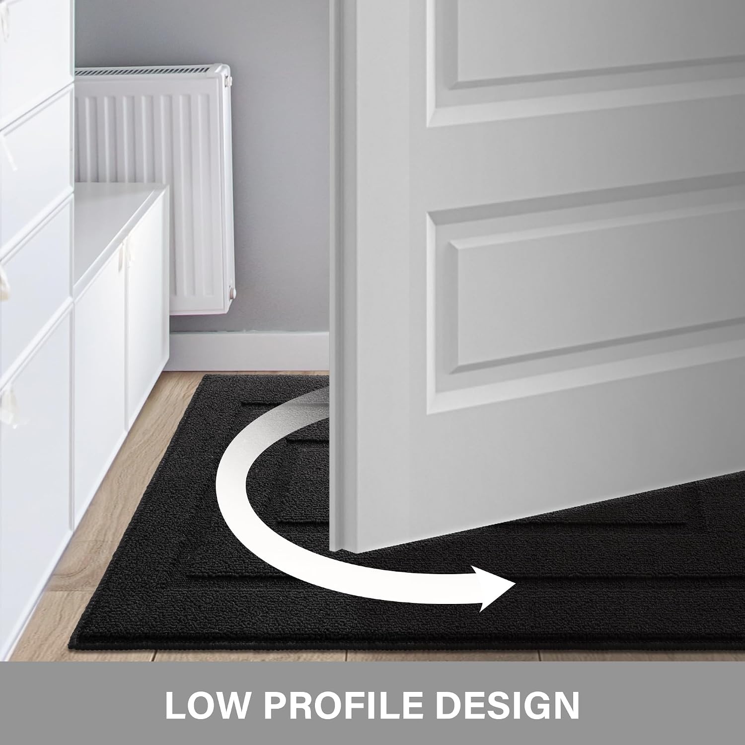 image:imageGRANNY SAYS Front Door Mat Indoor Entrance Indoor Door Rugs for Entryway LowProfile NonSlip Outdoor Rugs Washable Floor Mat Welcome Mat 32x20 GreyAblack