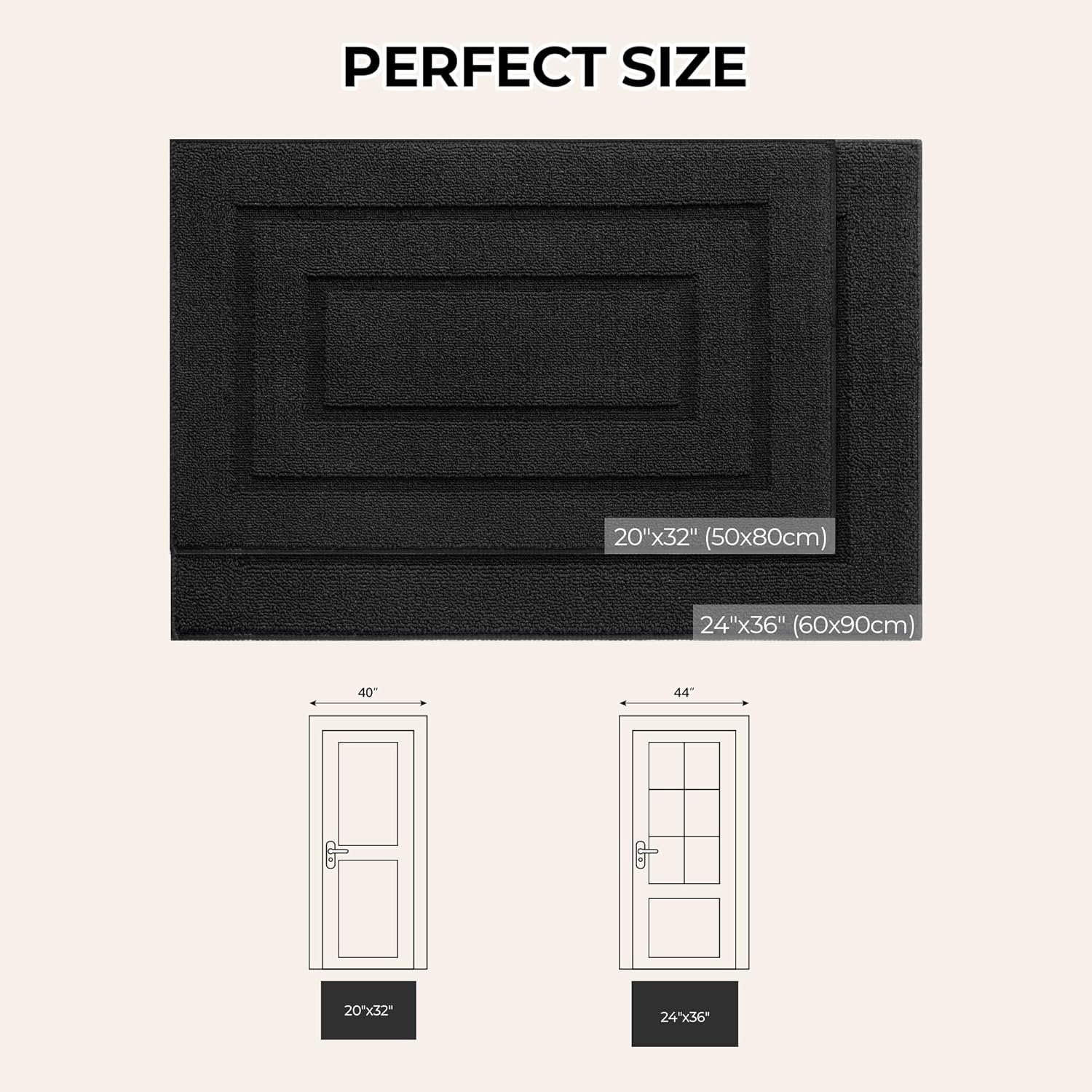 image:imageGRANNY SAYS Front Door Mat Indoor Entrance Indoor Door Rugs for Entryway LowProfile NonSlip Outdoor Rugs Washable Floor Mat Welcome Mat 32x20 GreyAblack