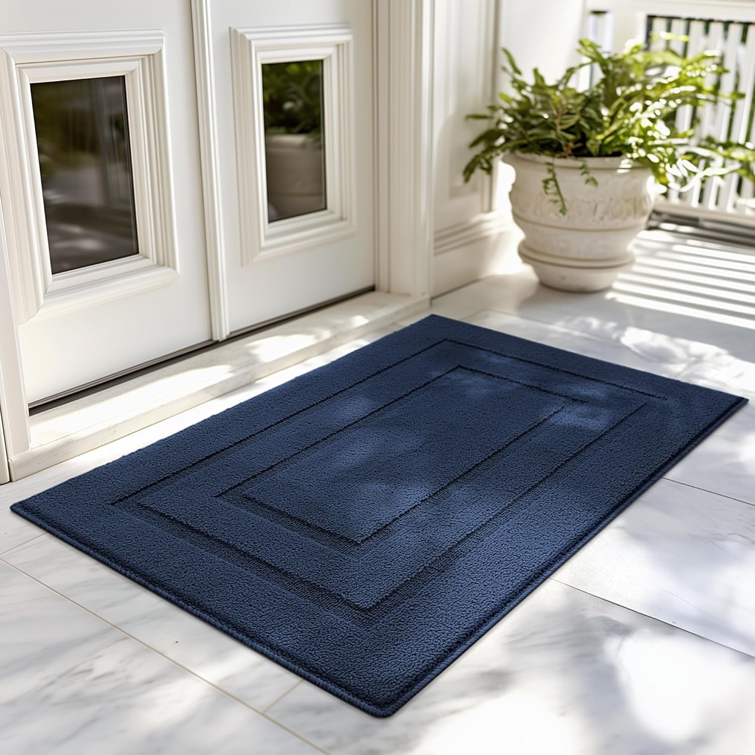 image:imageGRANNY SAYS Front Door Mat Indoor Entrance Indoor Door Rugs for Entryway LowProfile NonSlip Outdoor Rugs Washable Floor Mat Welcome Mat 32x20 GreyAdeep Blue