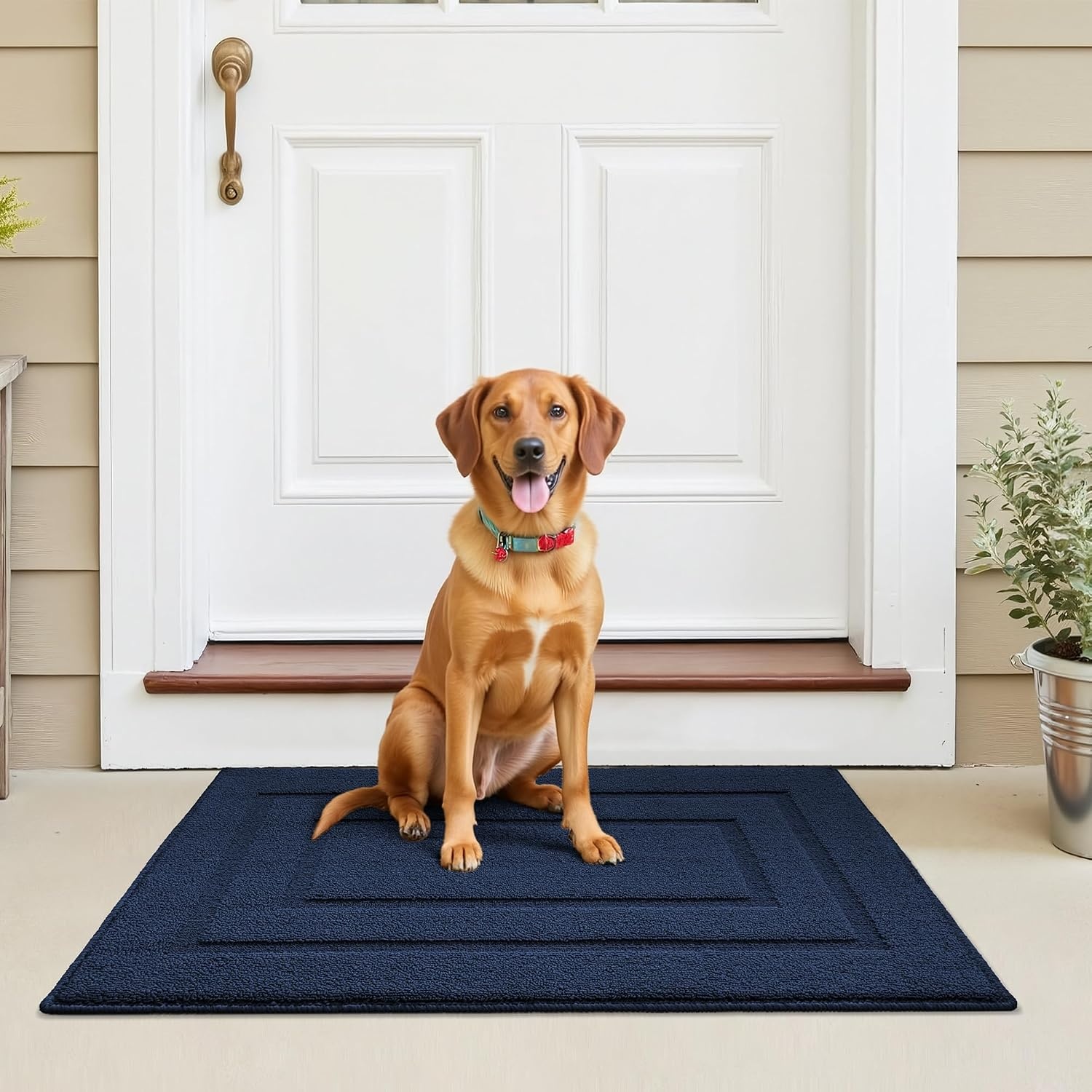 image:imageGRANNY SAYS Front Door Mat Indoor Entrance Indoor Door Rugs for Entryway LowProfile NonSlip Outdoor Rugs Washable Floor Mat Welcome Mat 32x20 GreyAdeep Blue