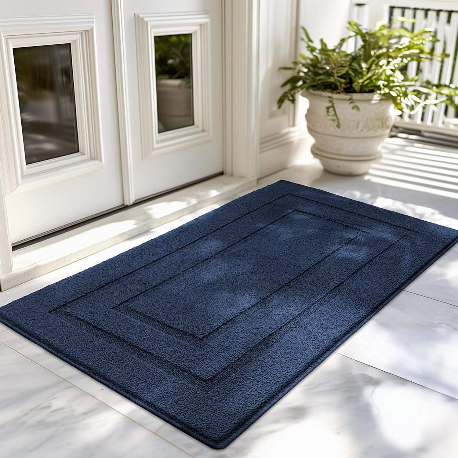 image:imageGRANNY SAYS Front Door Mat Indoor Entrance Indoor Door Rugs for Entryway LowProfile NonSlip Outdoor Rugs Washable Floor Mat Welcome Mat 32x20 GreyAdeep Blue