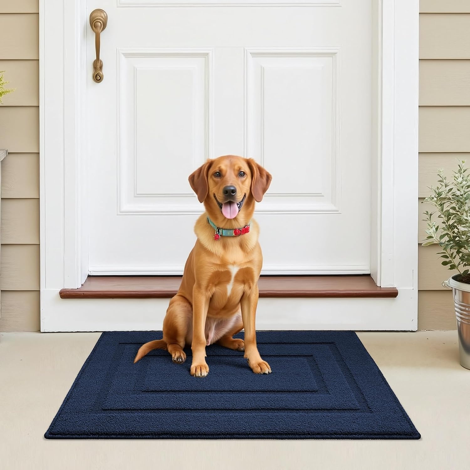 image:imageGRANNY SAYS Front Door Mat Indoor Entrance Indoor Door Rugs for Entryway LowProfile NonSlip Outdoor Rugs Washable Floor Mat Welcome Mat 32x20 GreyAdeep Blue