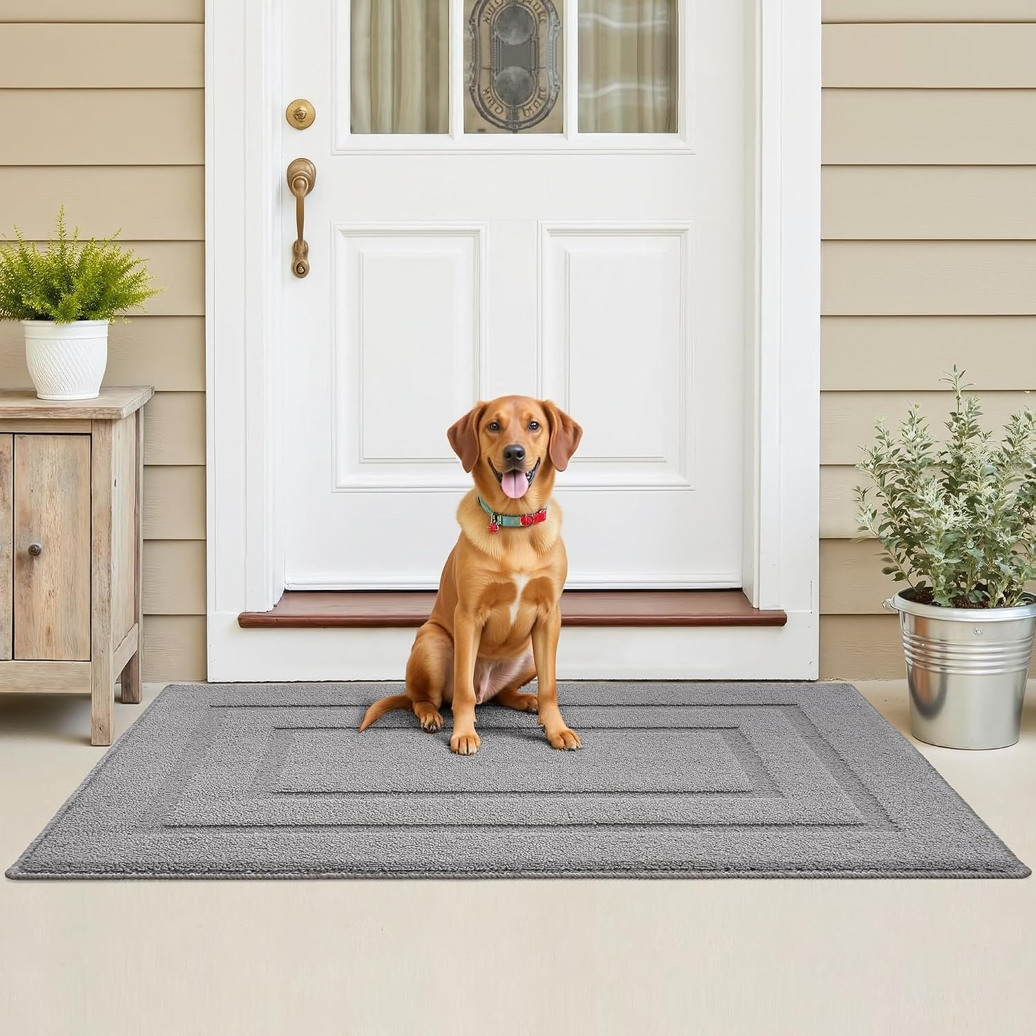 image:imageGRANNY SAYS Front Door Mat Indoor Entrance Indoor Door Rugs for Entryway LowProfile NonSlip Outdoor Rugs Washable Floor Mat Welcome Mat 32x20 GreyAgrey