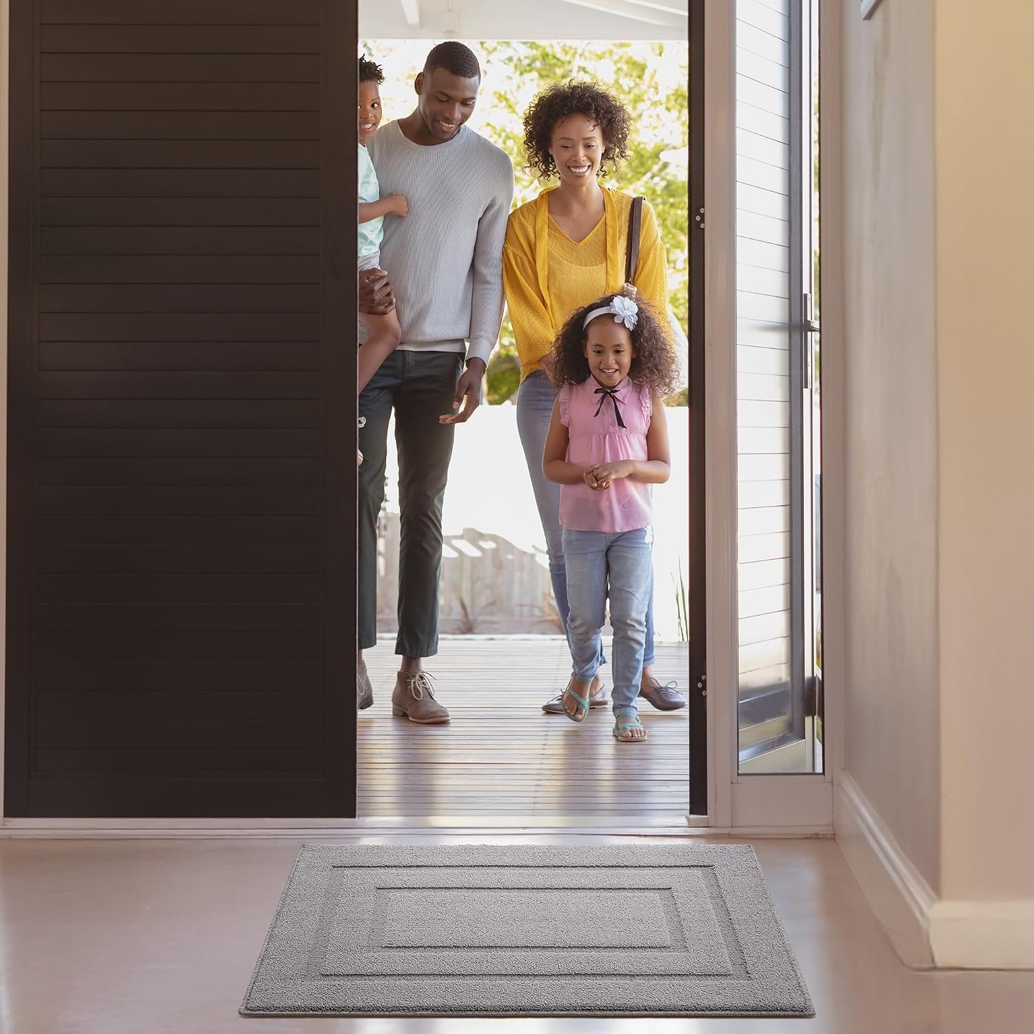 image:imageGRANNY SAYS Front Door Mat Indoor Entrance Indoor Door Rugs for Entryway LowProfile NonSlip Outdoor Rugs Washable Floor Mat Welcome Mat 32x20 GreyAgrey
