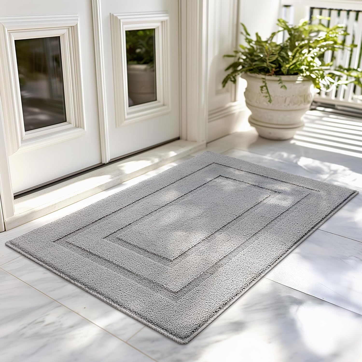image:imageGRANNY SAYS Front Door Mat Indoor Entrance Indoor Door Rugs for Entryway LowProfile NonSlip Outdoor Rugs Washable Floor Mat Welcome Mat 32x20 GreyAgrey