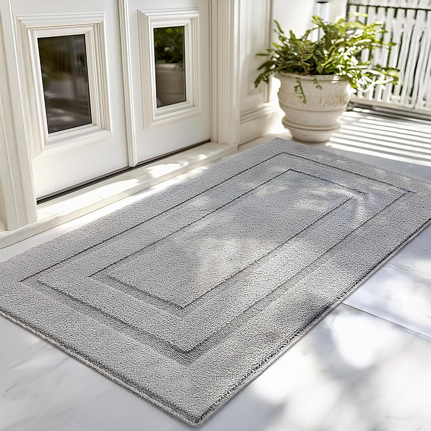 image:imageGRANNY SAYS Front Door Mat Indoor Entrance Indoor Door Rugs for Entryway LowProfile NonSlip Outdoor Rugs Washable Floor Mat Welcome Mat 32x20 GreyAgrey