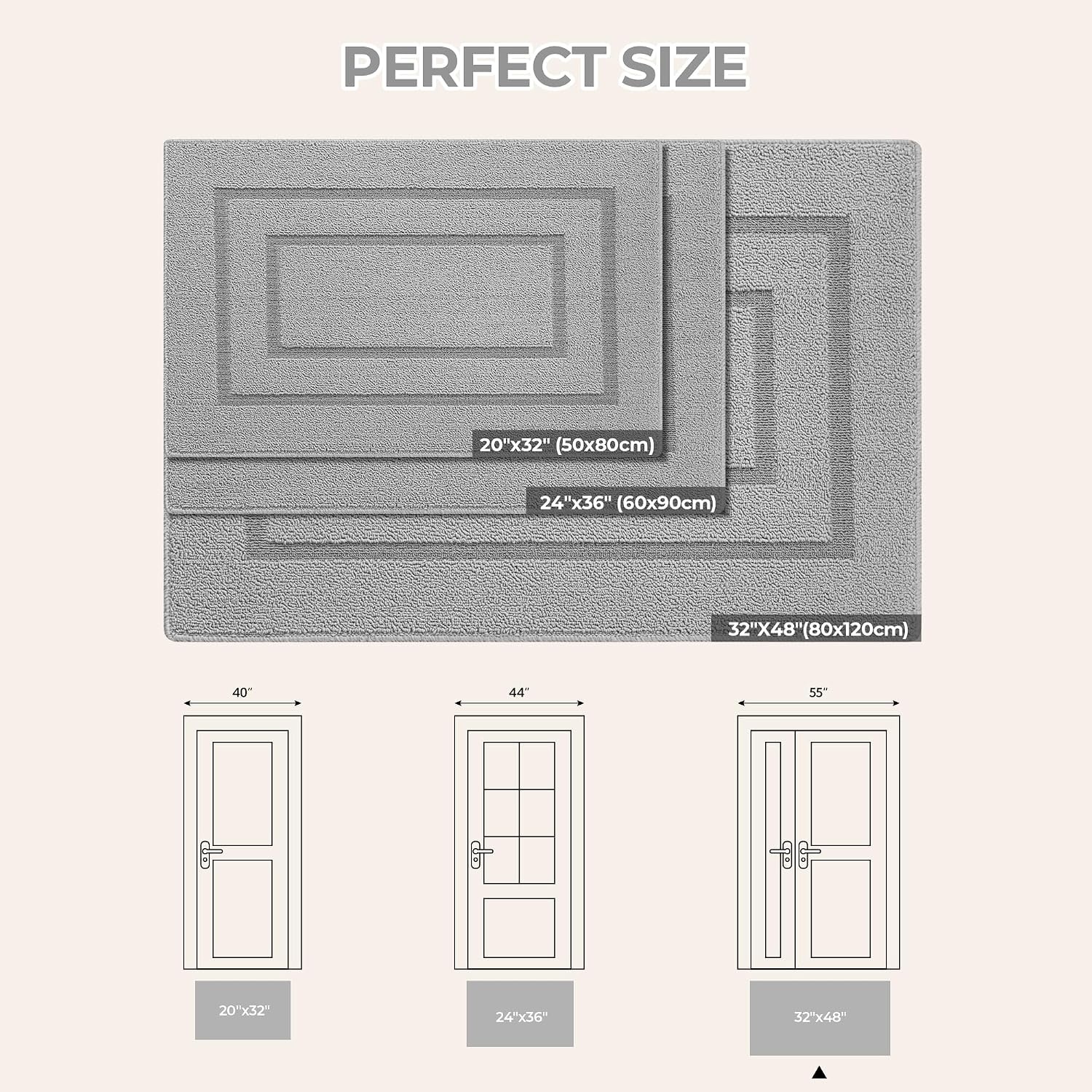 image:imageGRANNY SAYS Front Door Mat Indoor Entrance Indoor Door Rugs for Entryway LowProfile NonSlip Outdoor Rugs Washable Floor Mat Welcome Mat 32x20 GreyAgrey