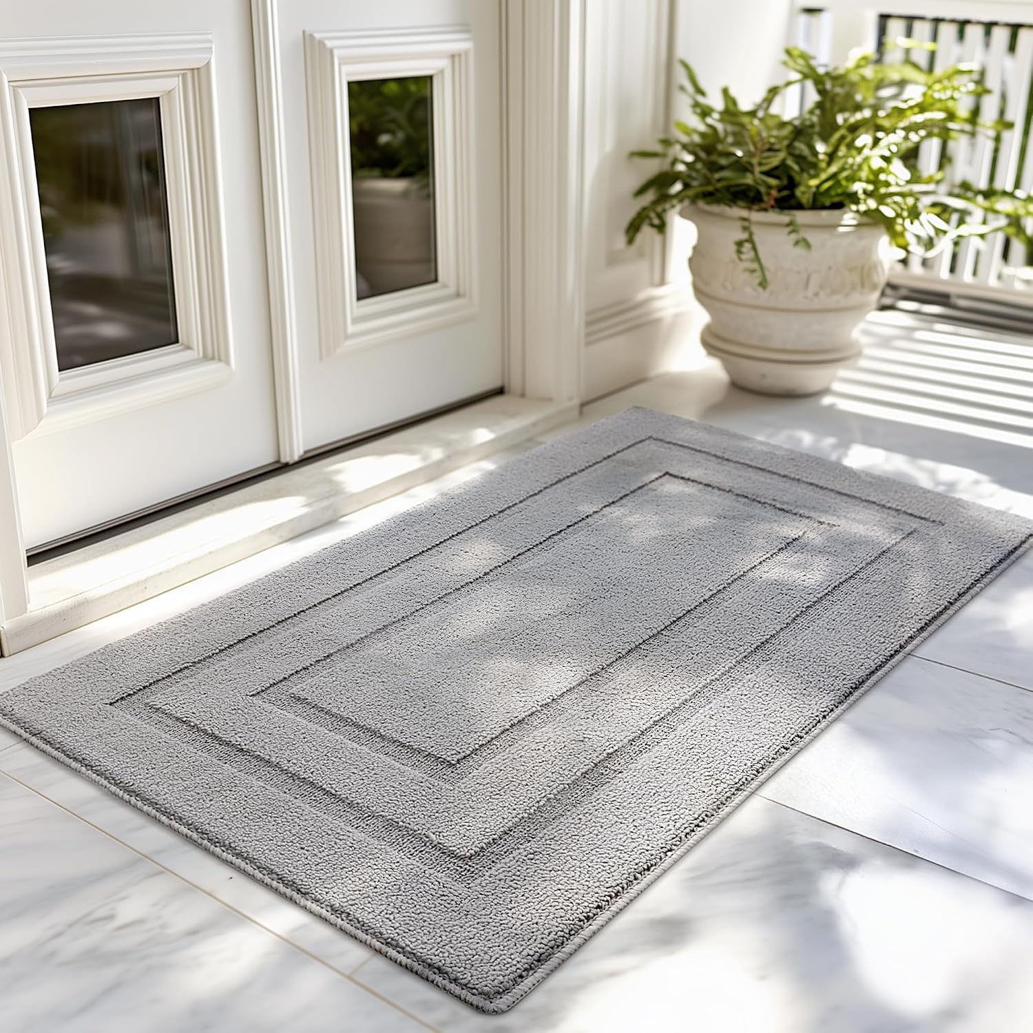image:imageGRANNY SAYS Front Door Mat Indoor Entrance Indoor Door Rugs for Entryway LowProfile NonSlip Outdoor Rugs Washable Floor Mat Welcome Mat 32x20 GreyAgrey