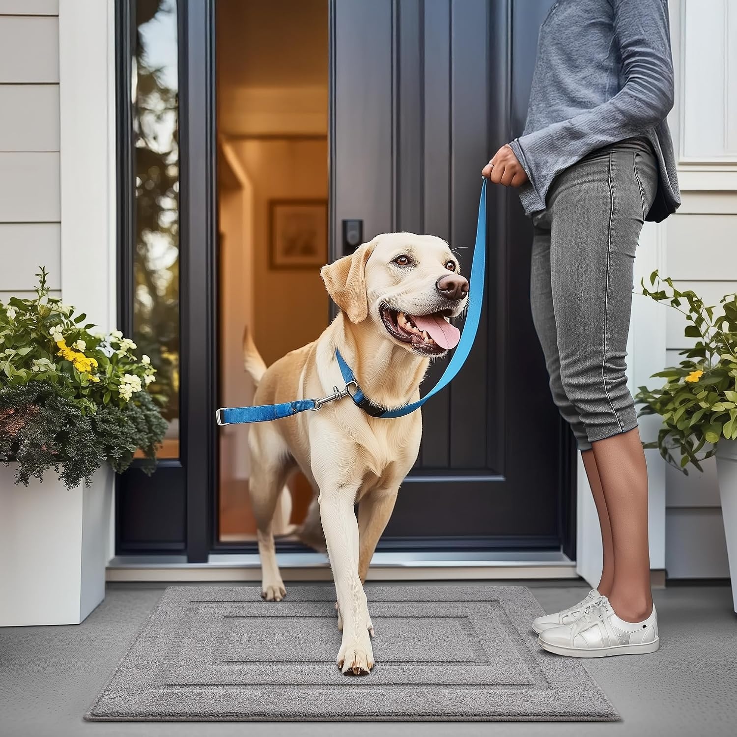 image:imageGRANNY SAYS Front Door Mat Indoor Entrance Indoor Door Rugs for Entryway LowProfile NonSlip Outdoor Rugs Washable Floor Mat Welcome Mat 32x20 GreyAgrey