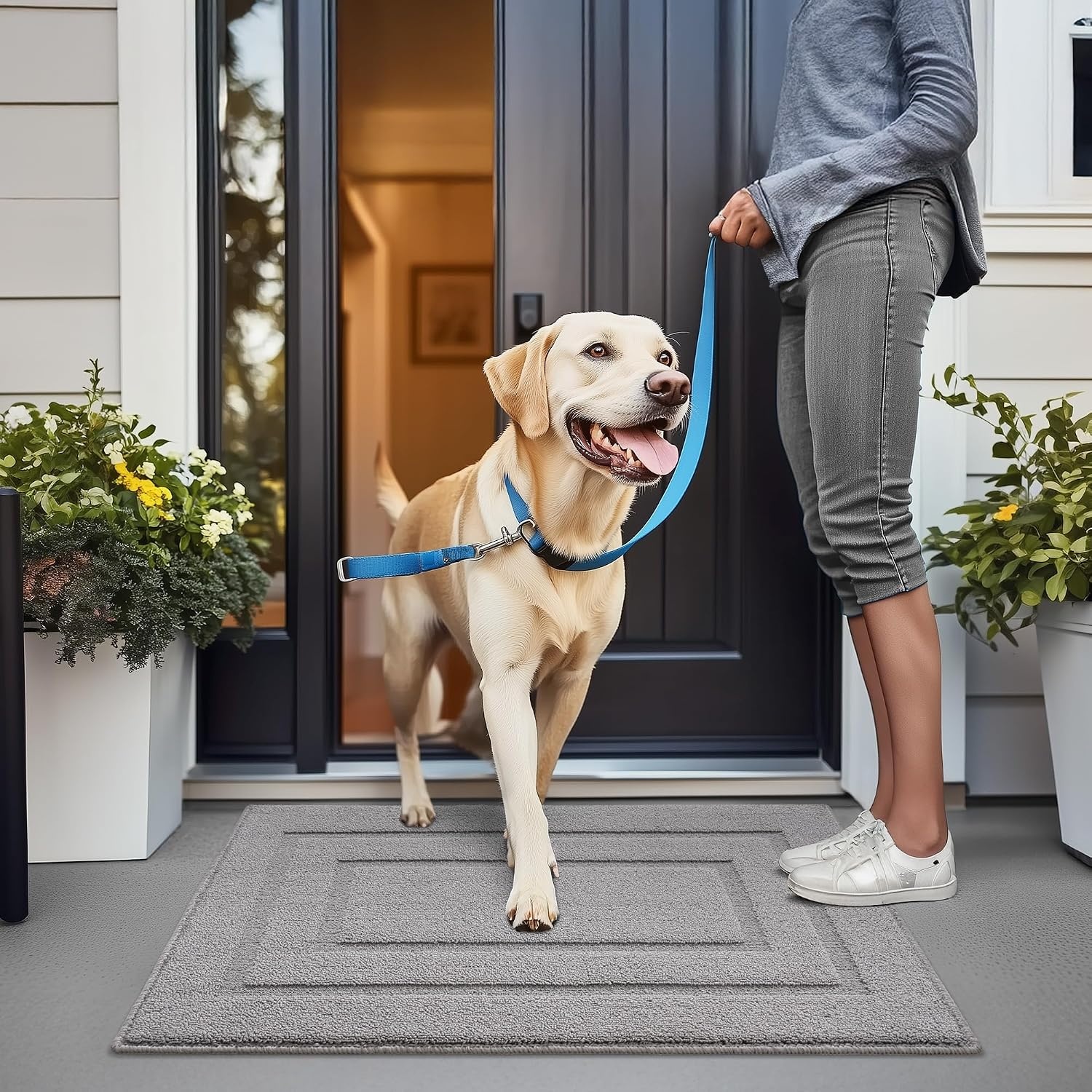 image:imageGRANNY SAYS Front Door Mat Indoor Entrance Indoor Door Rugs for Entryway LowProfile NonSlip Outdoor Rugs Washable Floor Mat Welcome Mat 32x20 GreyAgrey