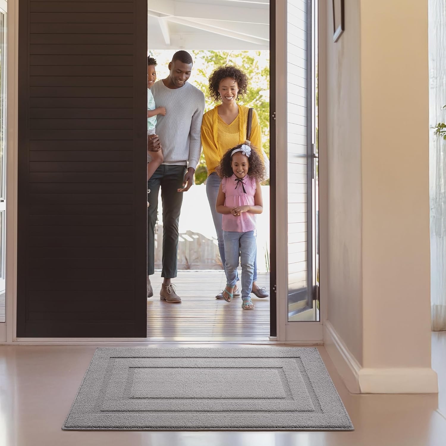 image:imageGRANNY SAYS Front Door Mat Indoor Entrance Indoor Door Rugs for Entryway LowProfile NonSlip Outdoor Rugs Washable Floor Mat Welcome Mat 32x20 GreyAgrey