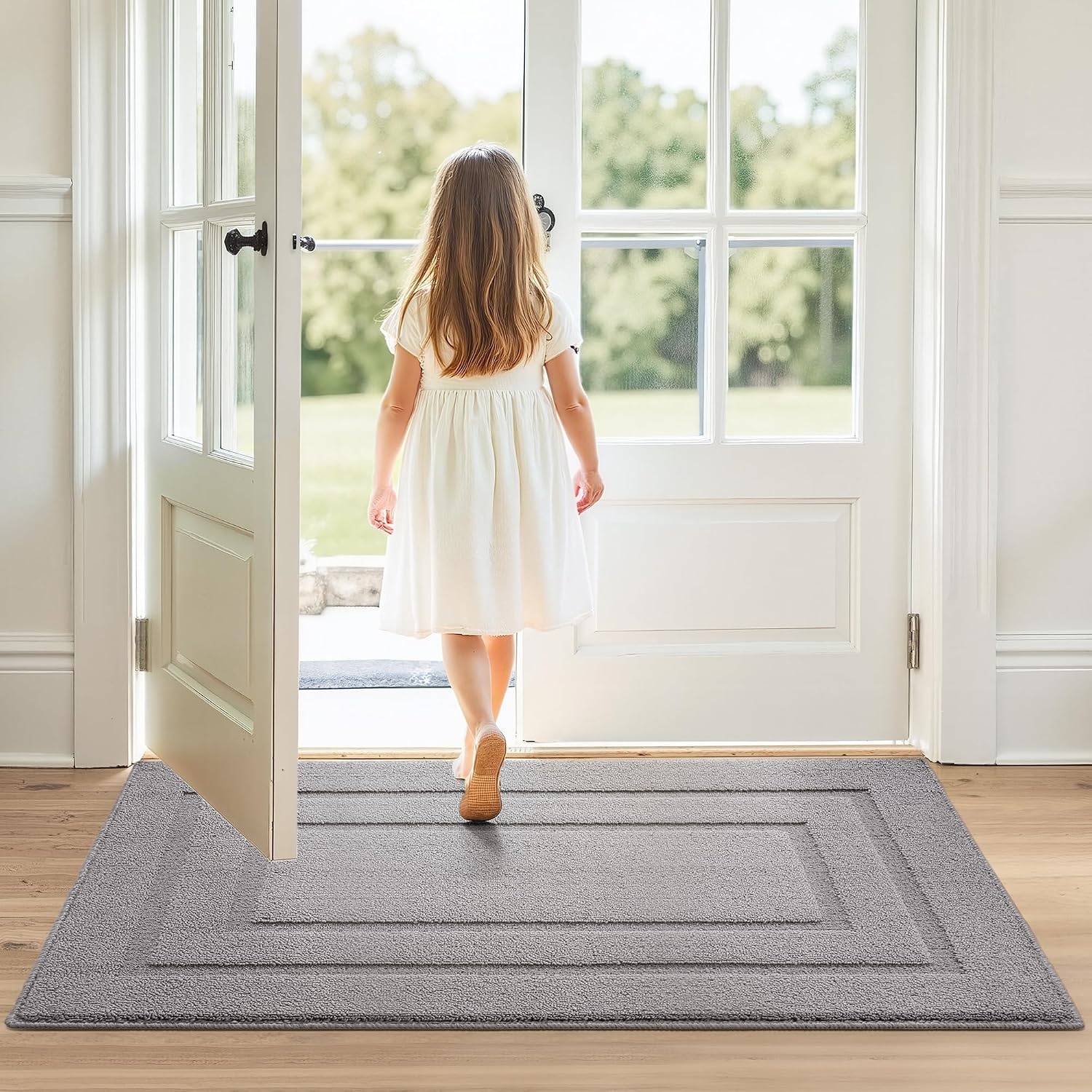 image:imageGRANNY SAYS Front Door Mat Indoor Entrance Indoor Door Rugs for Entryway LowProfile NonSlip Outdoor Rugs Washable Floor Mat Welcome Mat 32x20 GreyAgrey