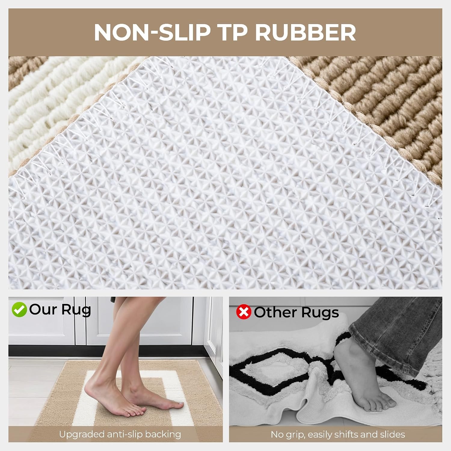 image:imageGRANNY SAYS Front Door Mat Indoor Entrance Indoor Door Rugs for Entryway LowProfile NonSlip Outdoor Rugs Washable Floor Mat Welcome Mat 32x20 GreyKhaki Rectangular