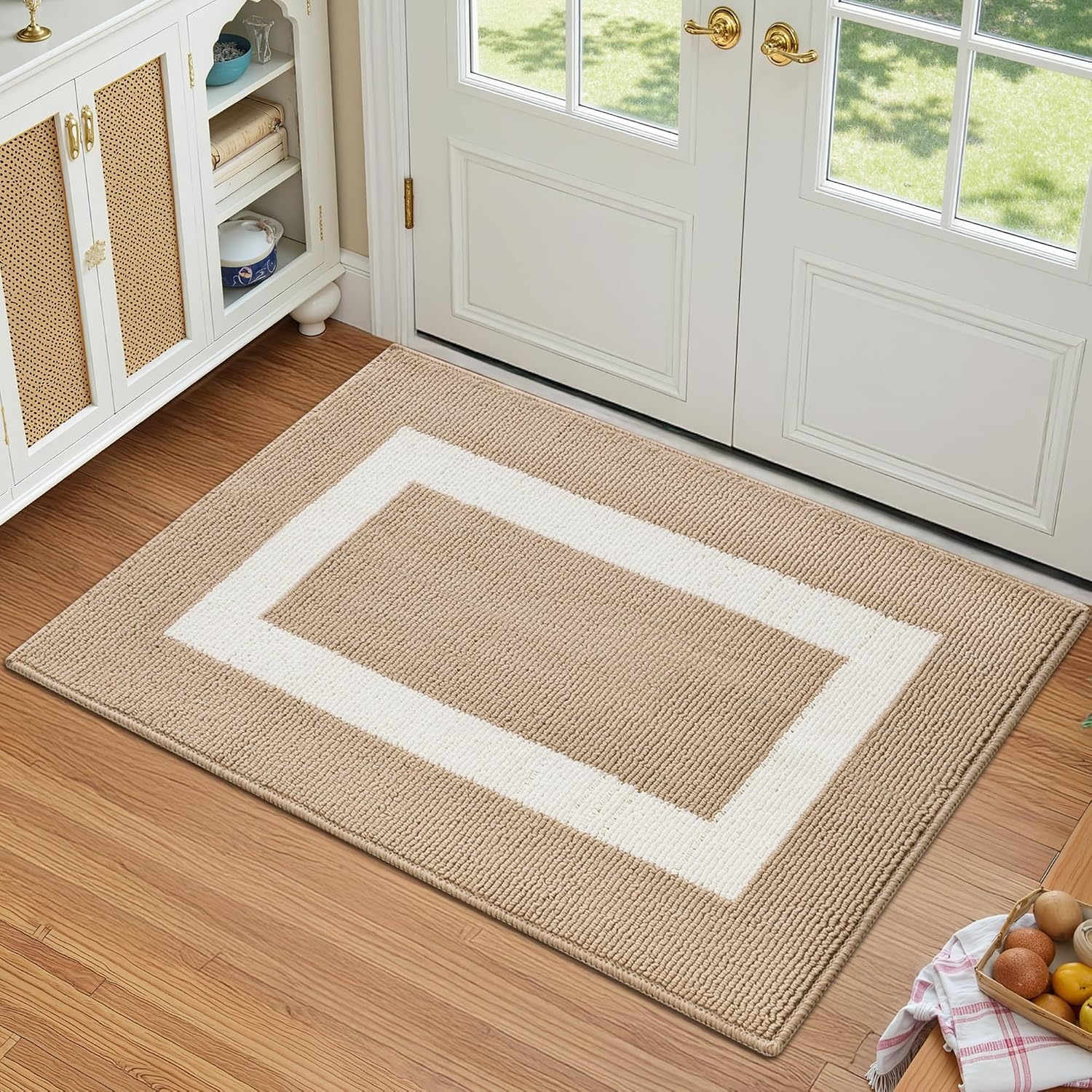 image:imageGRANNY SAYS Front Door Mat Indoor Entrance Indoor Door Rugs for Entryway LowProfile NonSlip Outdoor Rugs Washable Floor Mat Welcome Mat 32x20 GreyKhaki Rectangular