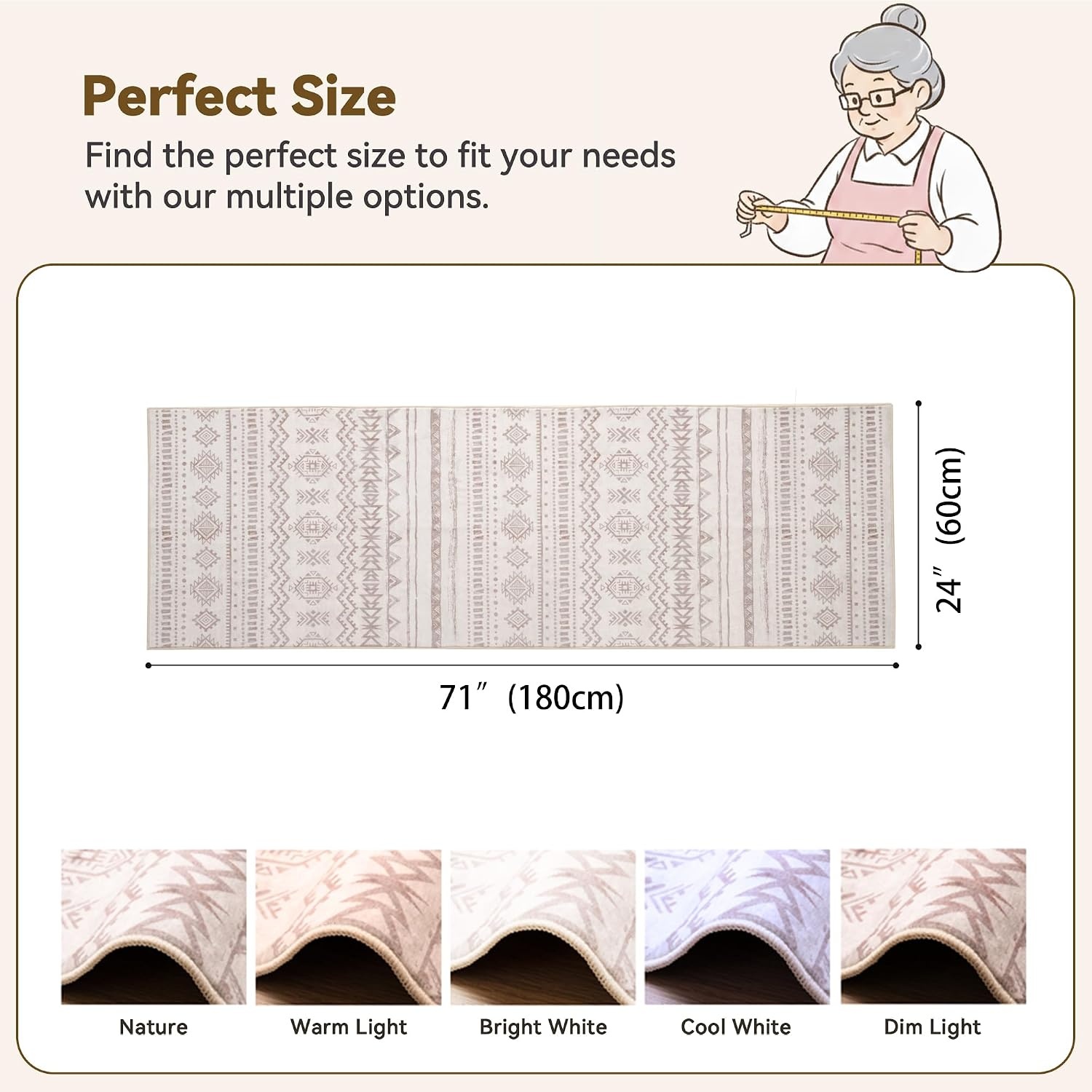 image:imageGRANNY SAYS Front Door Mat Indoor Entrance Indoor Doormat 2 x 3 Washable Mat Low Profile Stain Resistance Mats for Entryway Porch Rug Aqua FloralBohokhaki