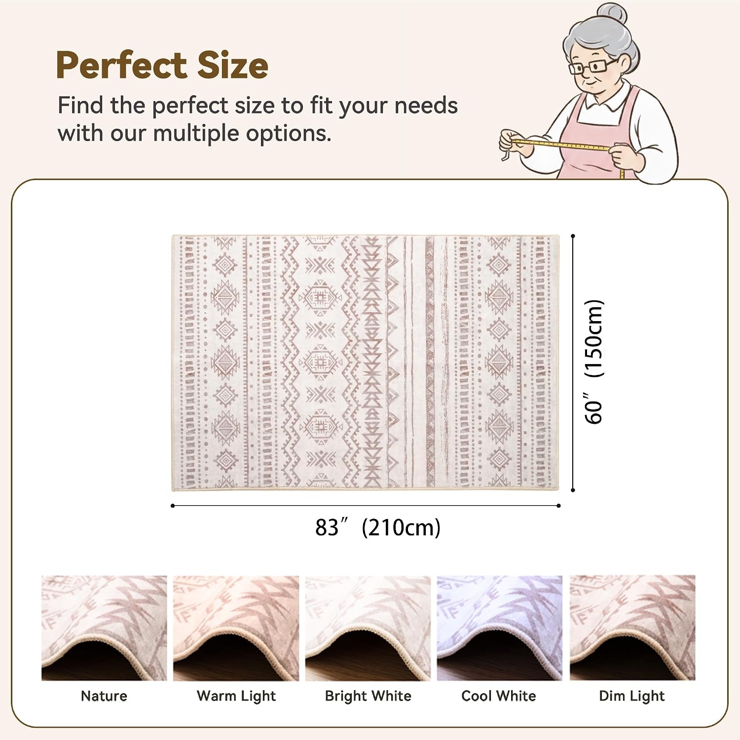 image:imageGRANNY SAYS Front Door Mat Indoor Entrance Indoor Doormat 2 x 3 Washable Mat Low Profile Stain Resistance Mats for Entryway Porch Rug Aqua FloralBohokhaki