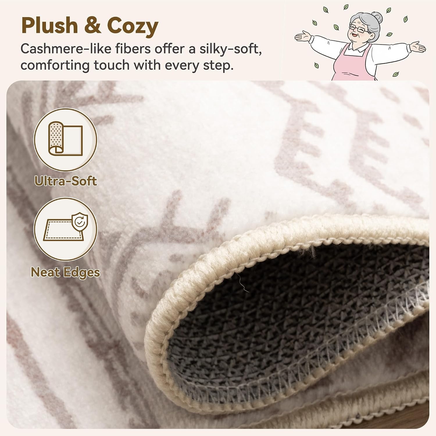 image:imageGRANNY SAYS Front Door Mat Indoor Entrance Indoor Doormat 2 x 3 Washable Mat Low Profile Stain Resistance Mats for Entryway Porch Rug Aqua FloralBohokhaki