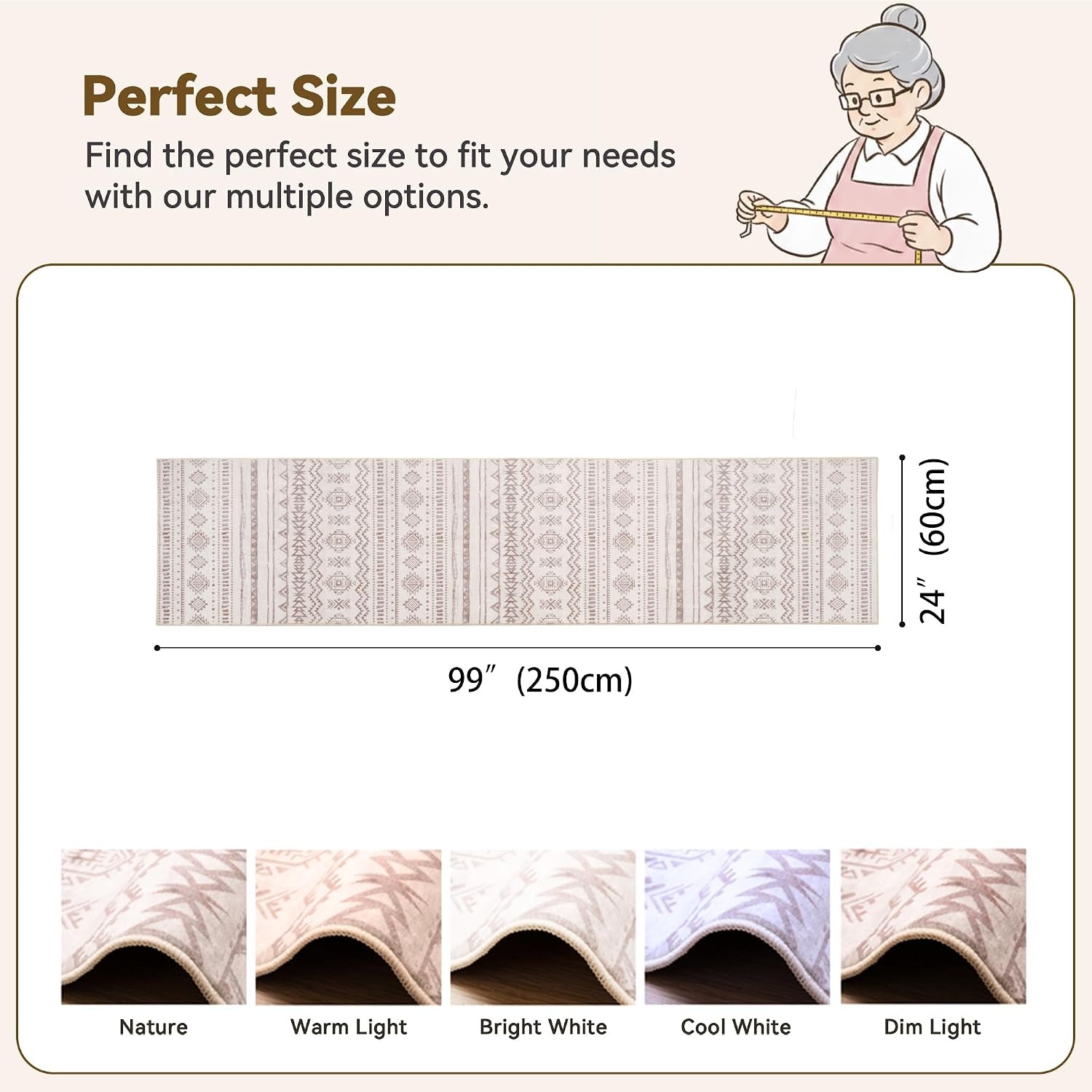 image:imageGRANNY SAYS Front Door Mat Indoor Entrance Indoor Doormat 2 x 3 Washable Mat Low Profile Stain Resistance Mats for Entryway Porch Rug Aqua FloralBohokhaki