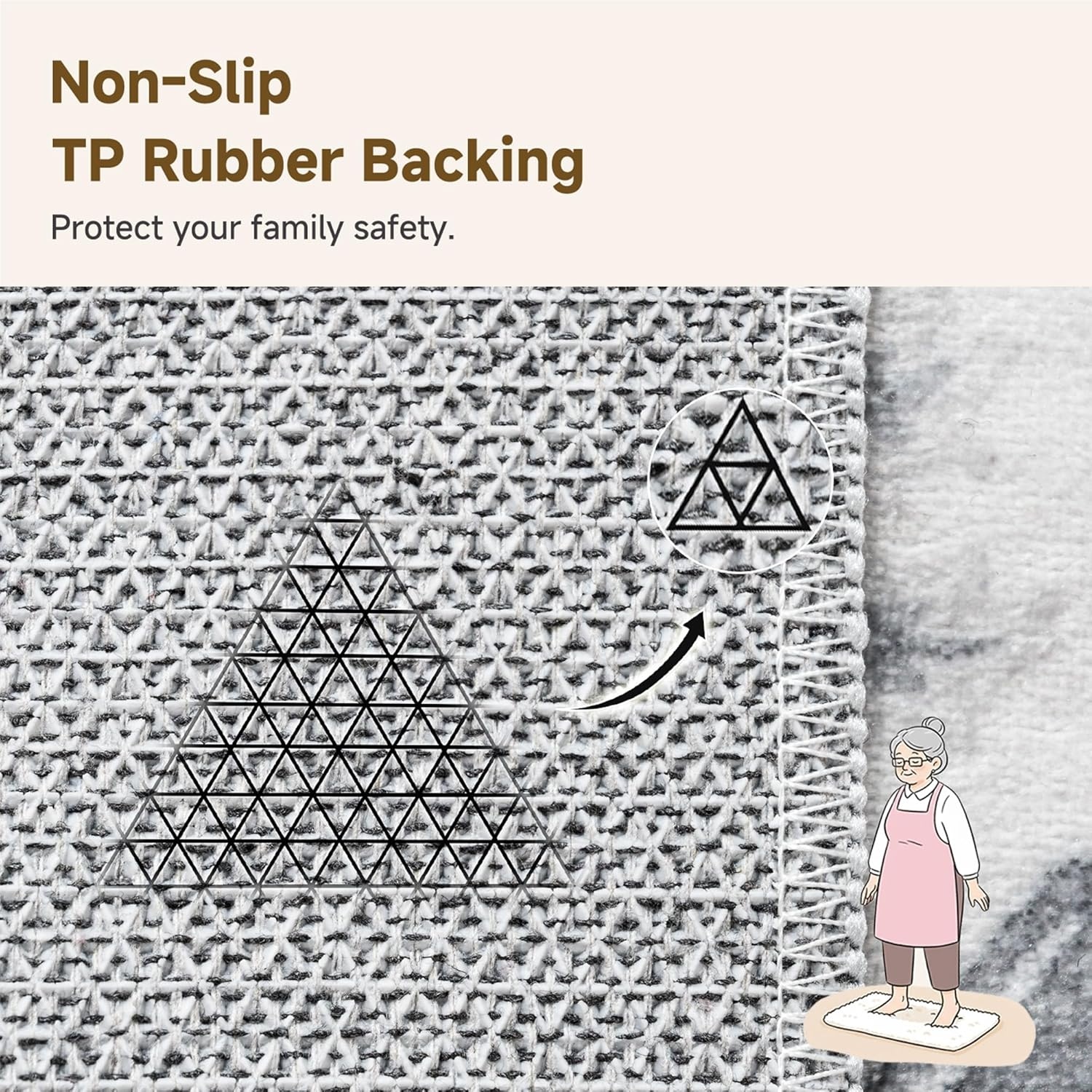 image:imageGRANNY SAYS Front Door Mat Indoor Entrance Indoor Doormat 2 x 3 Washable Mat Low Profile Stain Resistance Mats for Entryway Porch Rug Aqua FloralSilver Gray