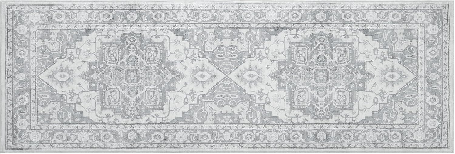image:imageGRANNY SAYS Front Door Mat Indoor Entrance Indoor Doormat 28 x 4 Washable Mats Low Profile Stain Resistance Mat for Entryway NonSlip Long Doormat Black Boho FloralSilver Gray