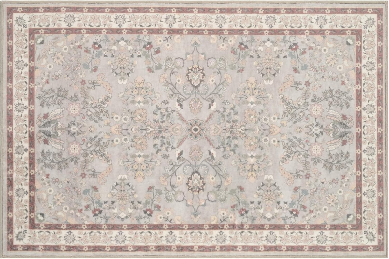 image:imageGRANNY SAYS Front Door Mat Indoor Entrance Indoor Doormat 28 x 4 Washable Mats Low Profile Stain Resistance Mat for Entryway NonSlip Long Doormat Black Boho FloralBrown Flowers
