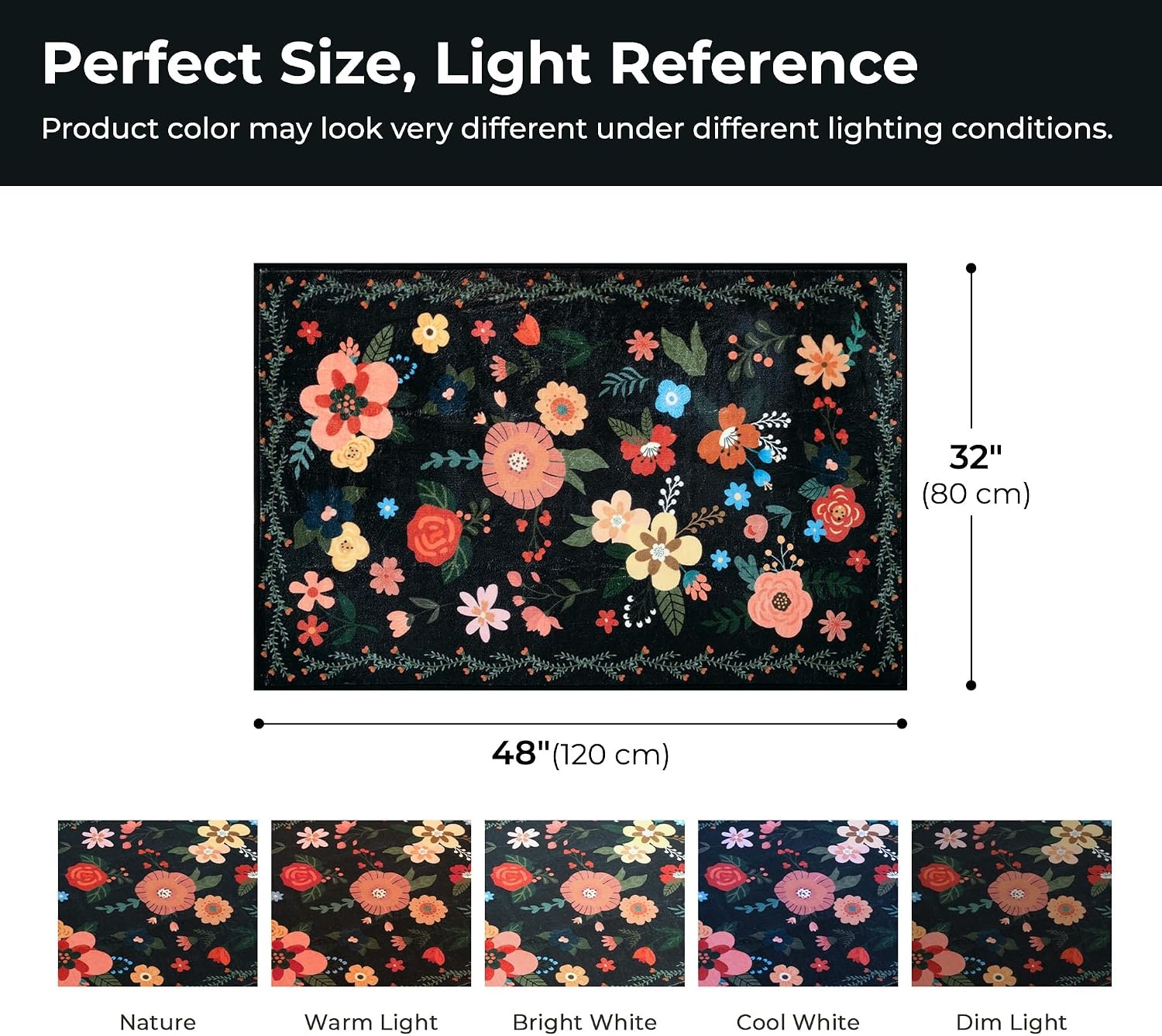 image:imageGRANNY SAYS Front Door Mat Indoor Entrance Indoor Doormat 28 x 4 Washable Mats Low Profile Stain Resistance Mat for Entryway NonSlip Long Doormat Black Boho FloralBlack Flowers