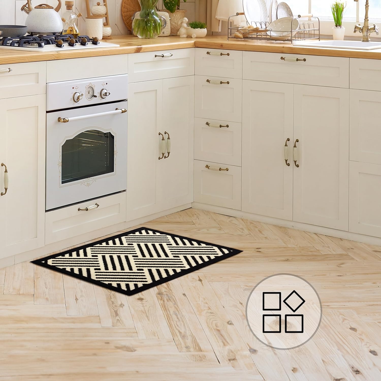 image:imageGRANNY SAYS Kitchen Mats for Floor Kitchen Rugs Non Slip Washable Runner Rugs for Kitchen Floor 47 x 177 Stain Resistant Comfort Standing Mat Made of 100 Polypropylene BlackBlackwave