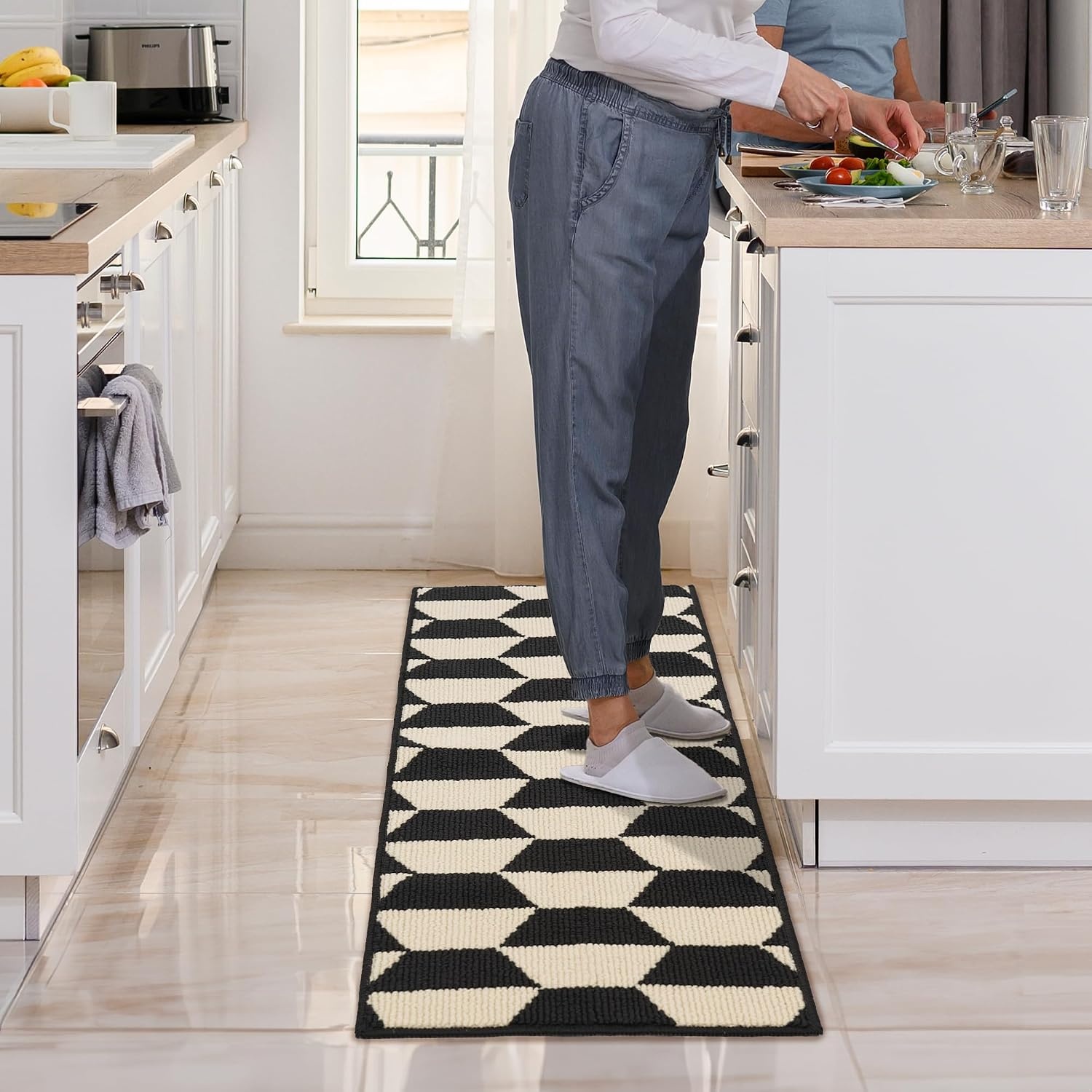 image:imageGRANNY SAYS Kitchen Mats for Floor Kitchen Rugs Non Slip Washable Runner Rugs for Kitchen Floor 47 x 177 Stain Resistant Comfort Standing Mat Made of 100 Polypropylene BlackBlackdiamond