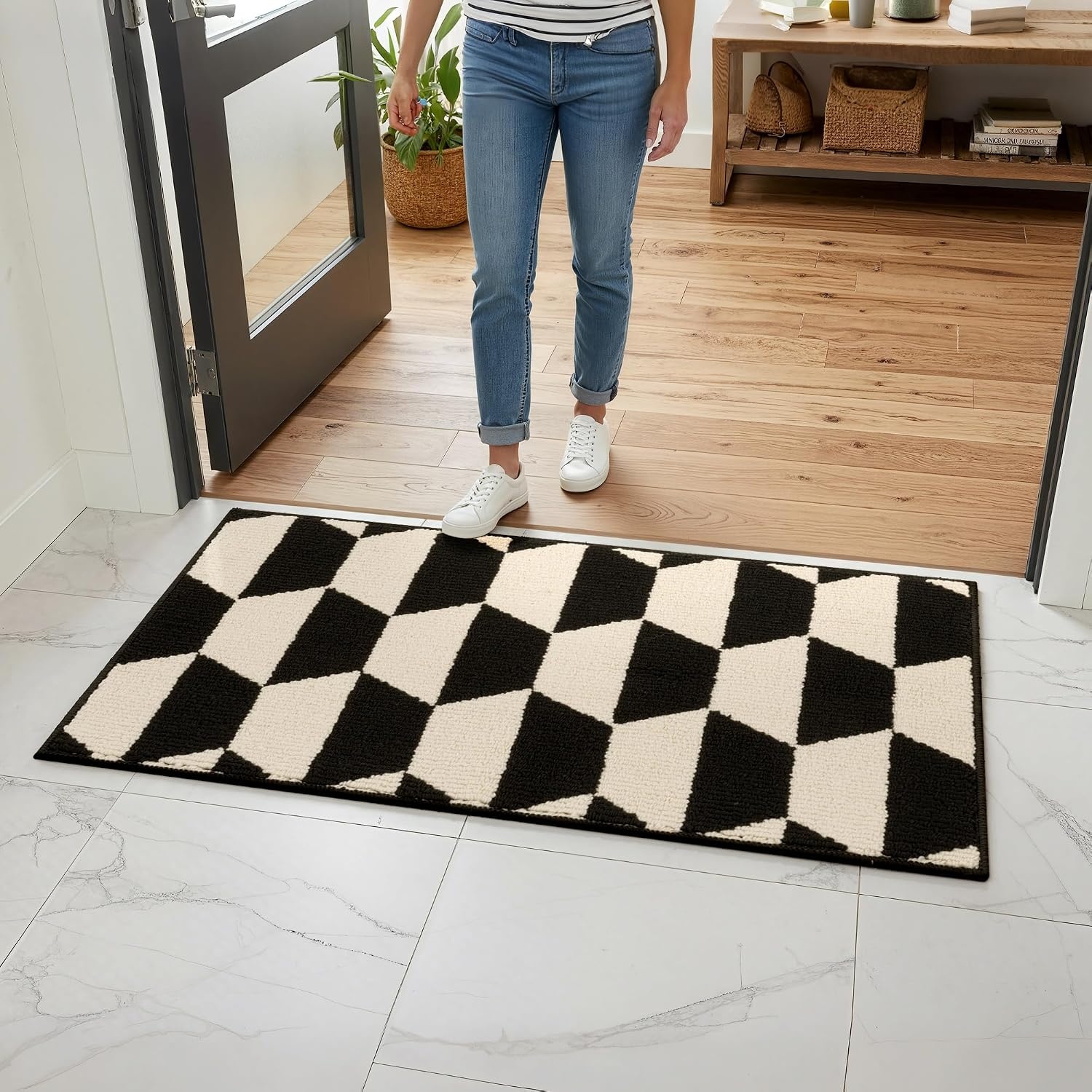 image:imageGRANNY SAYS Kitchen Mats for Floor Kitchen Rugs Non Slip Washable Runner Rugs for Kitchen Floor 47 x 177 Stain Resistant Comfort Standing Mat Made of 100 Polypropylene BlackBlackdiamond