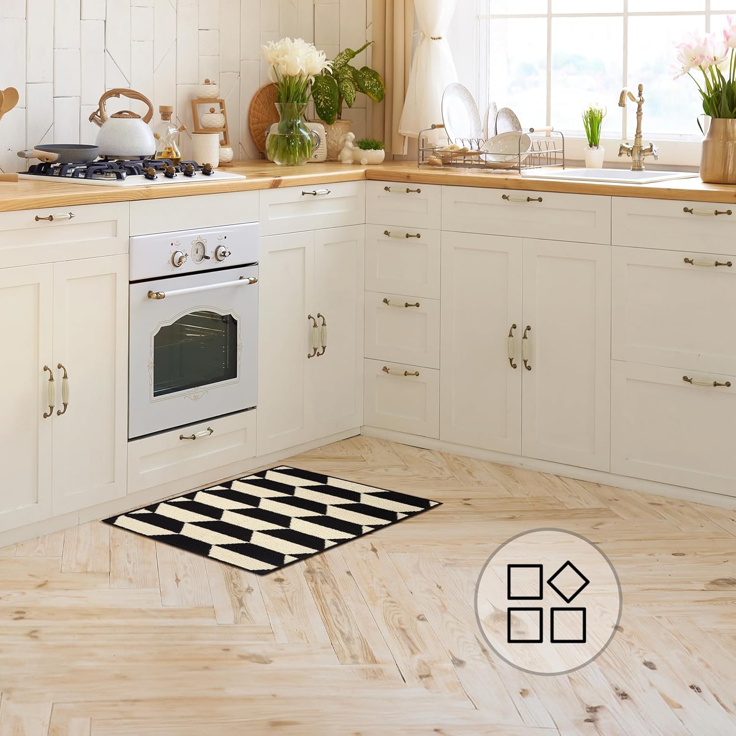 image:imageGRANNY SAYS Kitchen Mats for Floor Kitchen Rugs Non Slip Washable Runner Rugs for Kitchen Floor 47 x 177 Stain Resistant Comfort Standing Mat Made of 100 Polypropylene BlackBlackdiamond