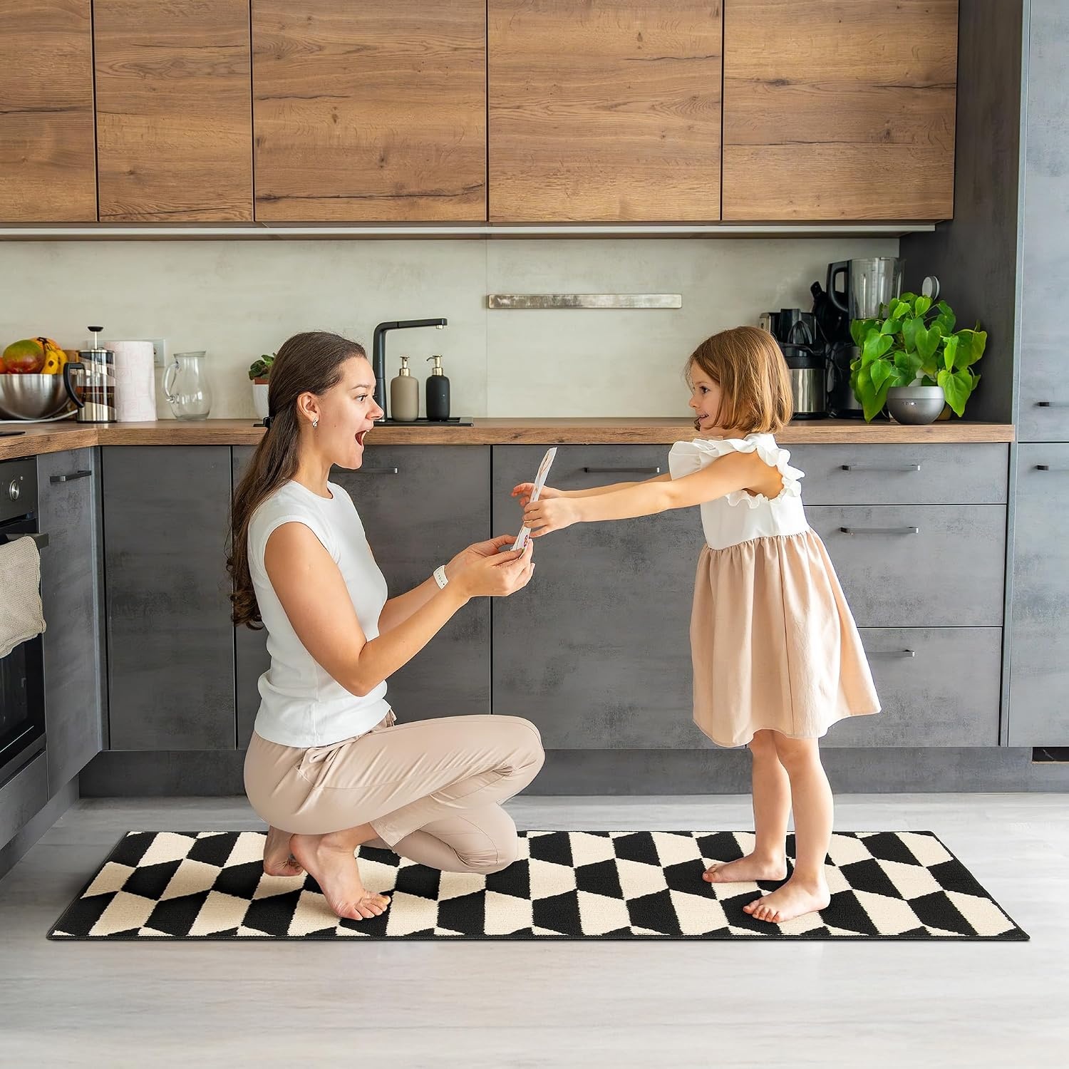 image:imageGRANNY SAYS Kitchen Mats for Floor Kitchen Rugs Non Slip Washable Runner Rugs for Kitchen Floor 47 x 177 Stain Resistant Comfort Standing Mat Made of 100 Polypropylene BlackBlackdiamond