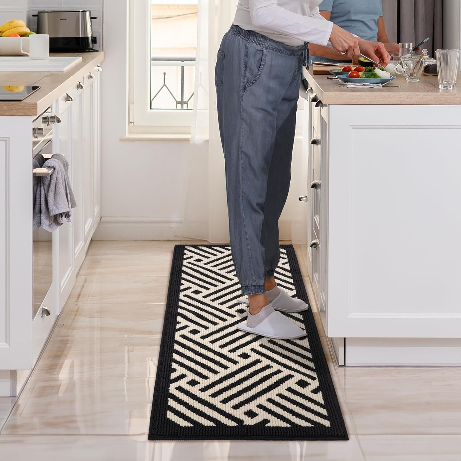 image:imageGRANNY SAYS Kitchen Mats for Floor Kitchen Rugs Non Slip Washable Runner Rugs for Kitchen Floor 47 x 177 Stain Resistant Comfort Standing Mat Made of 100 Polypropylene BlackBlackwave