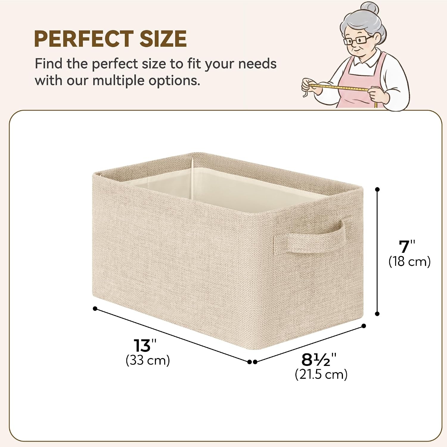 image:imageGRANNY SAYS Storage Baskets with Metal Frame Closet Organizer Bins Decorative Clothes Storage Bin Foldable Sturdy for Organizing Shelves Living Room Bedroom Blankets Books Beige 2PackLight Taupe