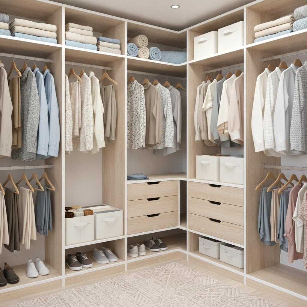 image:imageGRANNY SAYS Storage Bins for Closet Linen Closet Organizers and Storage Baskets with Metal Frame Shelf Storage Bins for Organizing Living Room Bedroom Wardrobe Foldable Sturdy Beige 2PackBeige