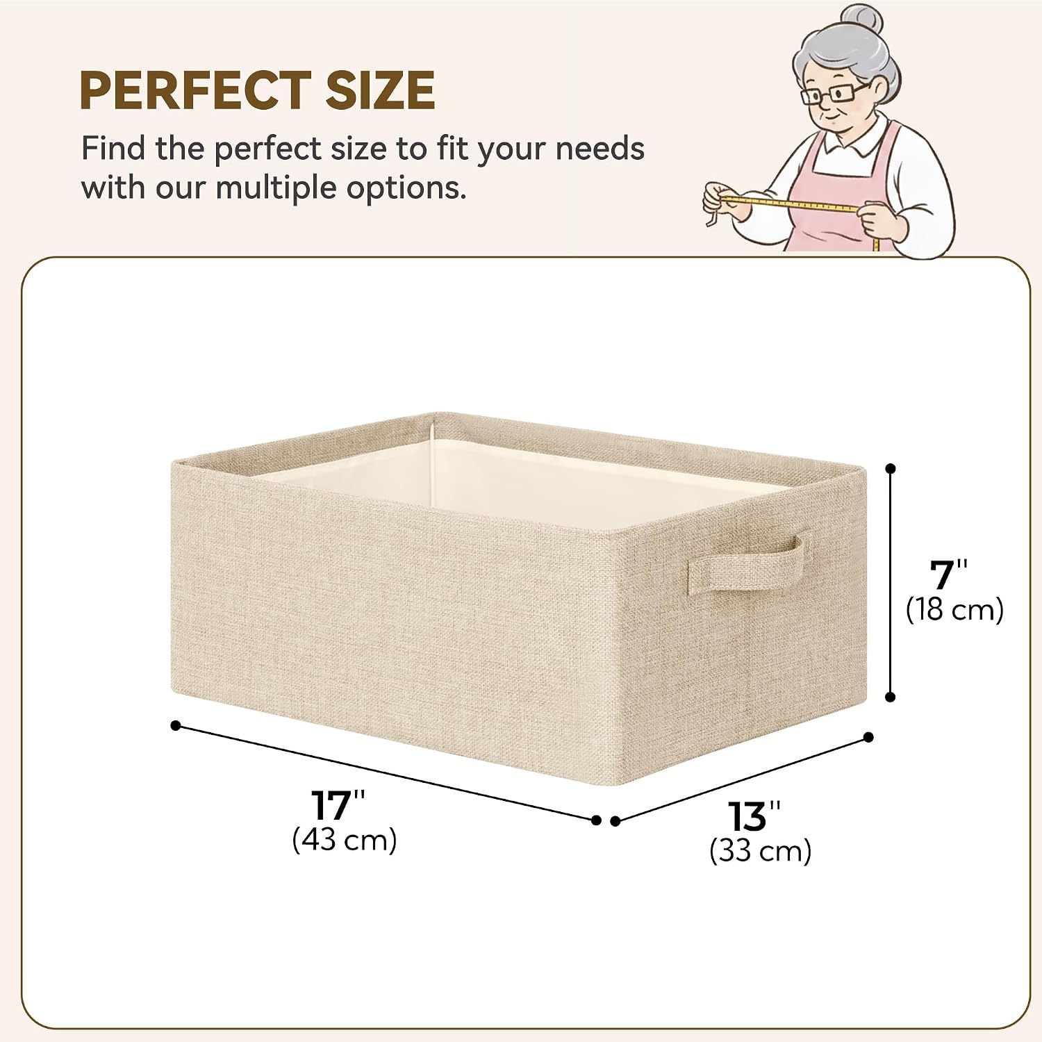 image:imageGRANNY SAYS Storage Bins for Closet Linen Closet Organizers and Storage Baskets with Metal Frame Shelf Storage Bins for Organizing Living Room Bedroom Wardrobe Foldable Sturdy Beige 2PackLight Taupe