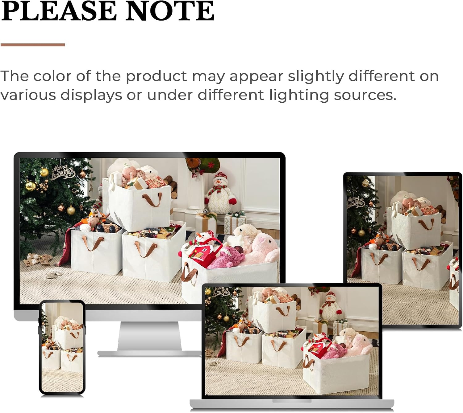 image:imageGRANNY SAYS Storage Bins for Closet Linen Closet Organizers and Storage Baskets with Metal Frame Shelf Storage Bins for Organizing Living Room Bedroom Wardrobe Foldable Sturdy Beige 2PackIvory