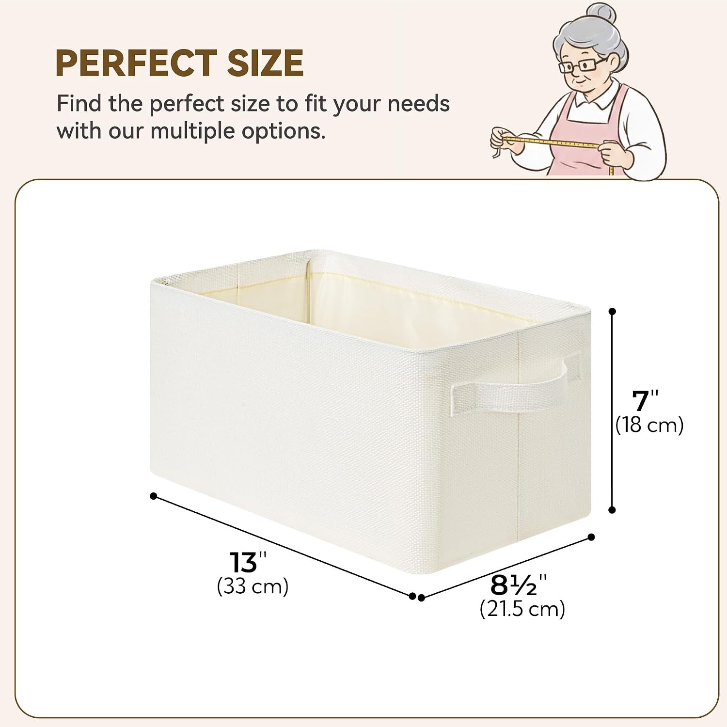 image:imageGRANNY SAYS Storage Bins for Closet Linen Closet Organizers and Storage Baskets with Metal Frame Shelf Storage Bins for Organizing Living Room Bedroom Wardrobe Foldable Sturdy Beige 2PackBeige