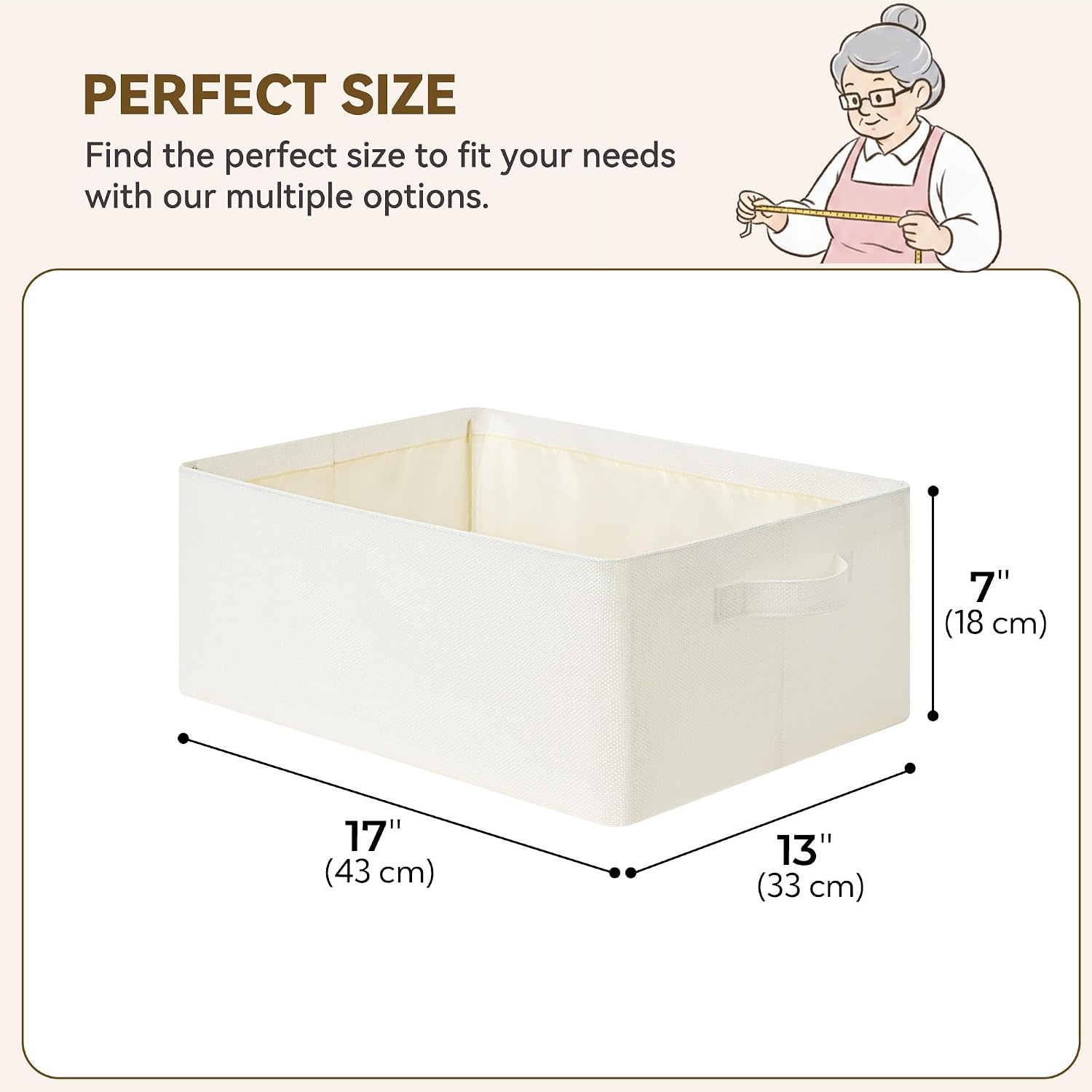 image:imageGRANNY SAYS Storage Bins for Closet Linen Closet Organizers and Storage Baskets with Metal Frame Shelf Storage Bins for Organizing Living Room Bedroom Wardrobe Foldable Sturdy Beige 2PackBeige