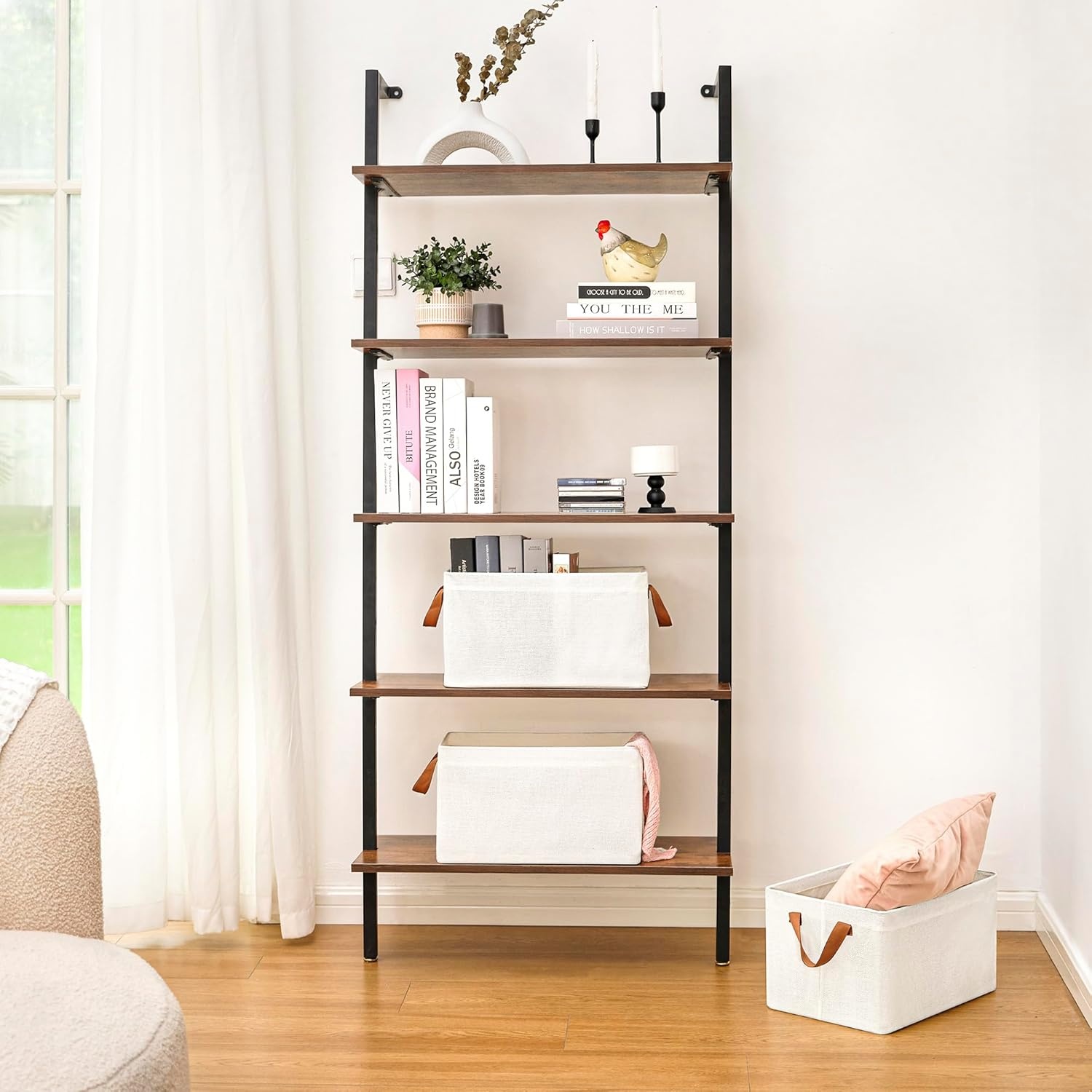image:imageGRANNY SAYS Storage Bins for Closet Linen Closet Organizers and Storage Baskets with Metal Frame Shelf Storage Bins for Organizing Living Room Bedroom Wardrobe Foldable Sturdy Beige 2PackIvory