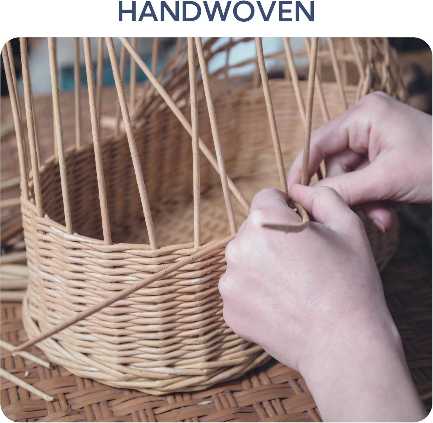 image:imageGRANNY SAYS Toilet Basket Tank Topper Decorative Wicker Basket for Costal Decor Waterproof Baskets for Shelves Back of Toilet Storage Basket Navy Blue