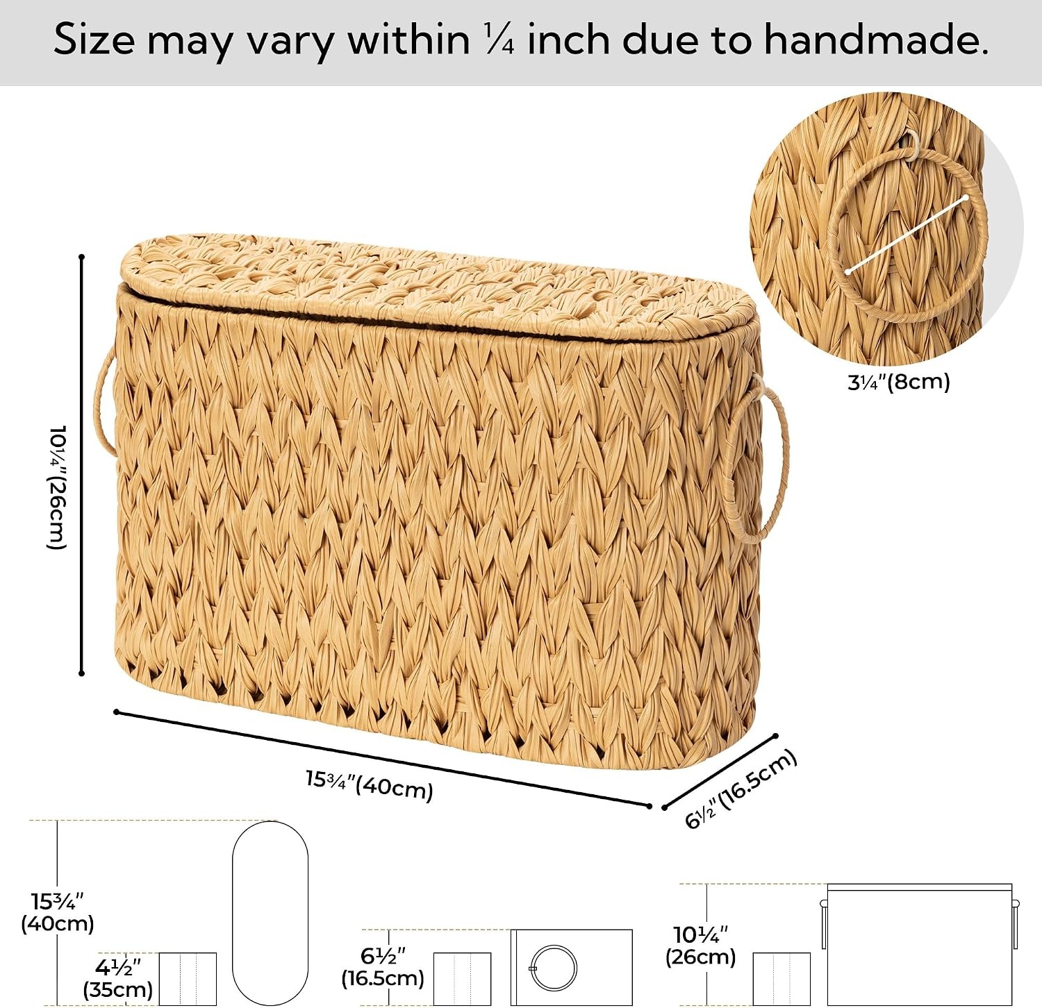 image:imageGRANNY SAYS Toilet Paper Storage Basket with Lid and Handle Durable Toilet Paper Holder Waterproof Bathroom Organizers and Storage Wicker Basket for Bathroom Storage GreyNature