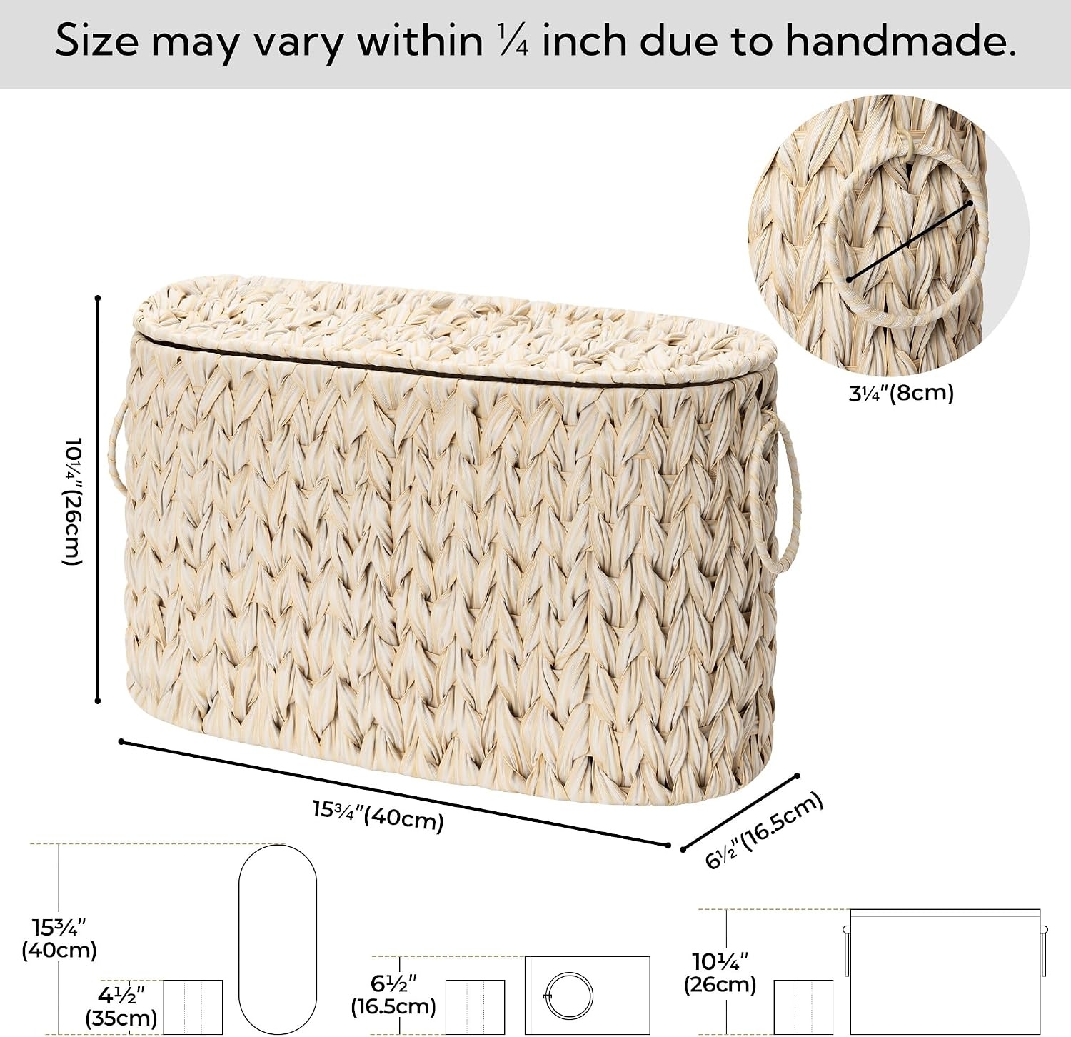 image:imageGRANNY SAYS Toilet Paper Storage Basket with Lid and Handle Durable Toilet Paper Holder Waterproof Bathroom Organizers and Storage Wicker Basket for Bathroom Storage GreyButter Milk
