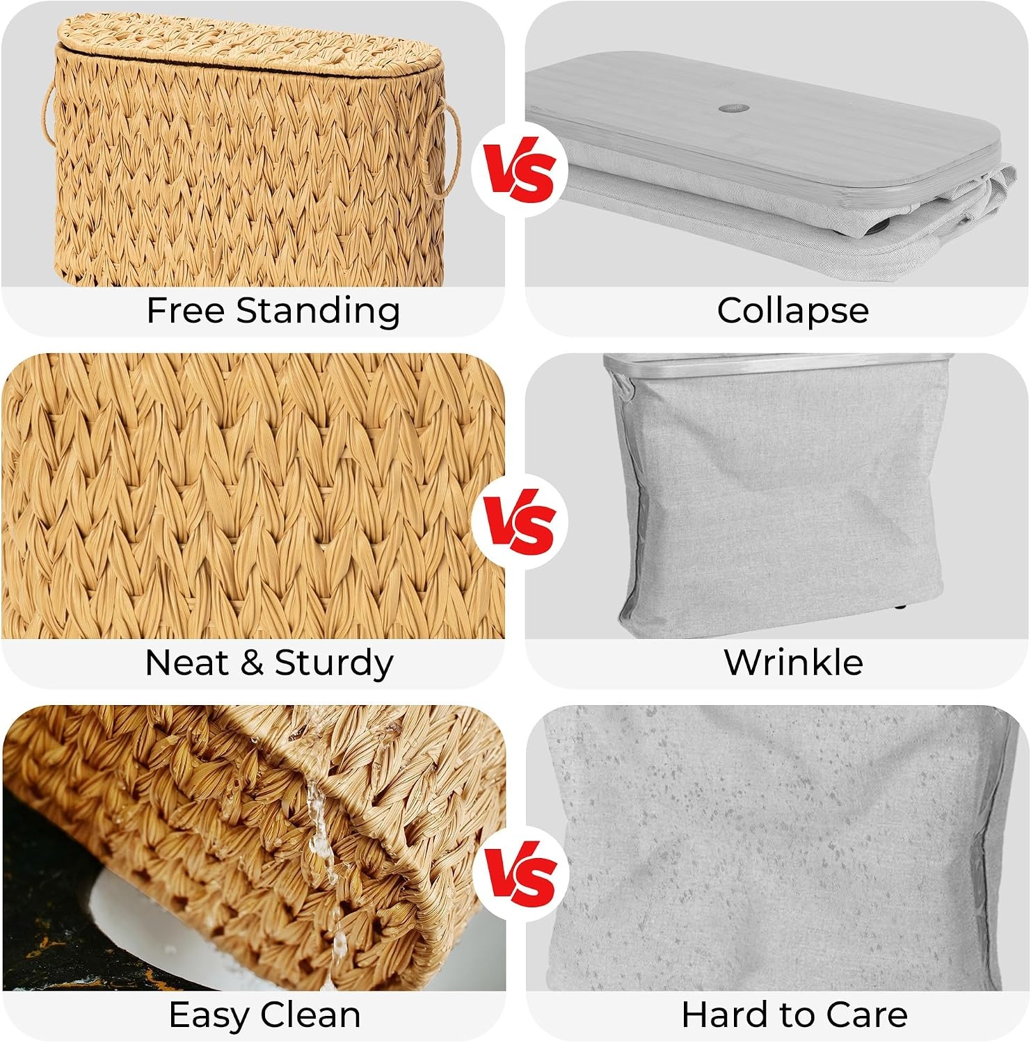 image:imageGRANNY SAYS Toilet Paper Storage Basket with Lid and Handle Durable Toilet Paper Holder Waterproof Bathroom Organizers and Storage Wicker Basket for Bathroom Storage GreyNature