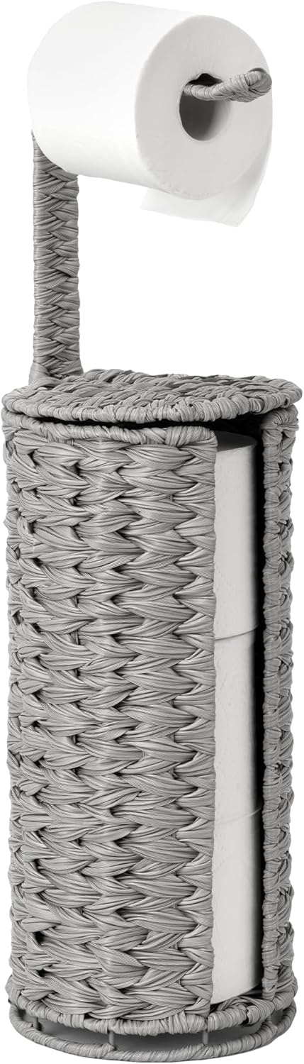 image:imageGRANNY SAYS Toilet Paper Storage Holder Bathroom Toilet Paper Holder Stand Woven Bathroom Baskets for Bathroom Free Standing Organizer for Bathroom StorageGray