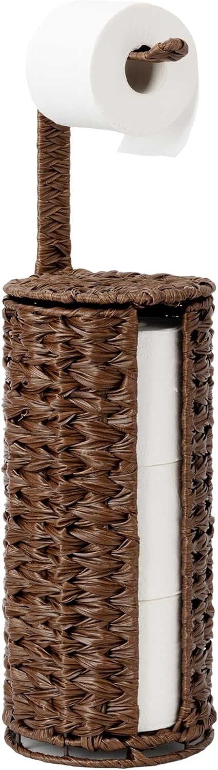 image:imageGRANNY SAYS Toilet Paper Storage Holder Bathroom Toilet Paper Holder Stand Woven Bathroom Baskets for Bathroom Free Standing Organizer for Bathroom StorageBrown