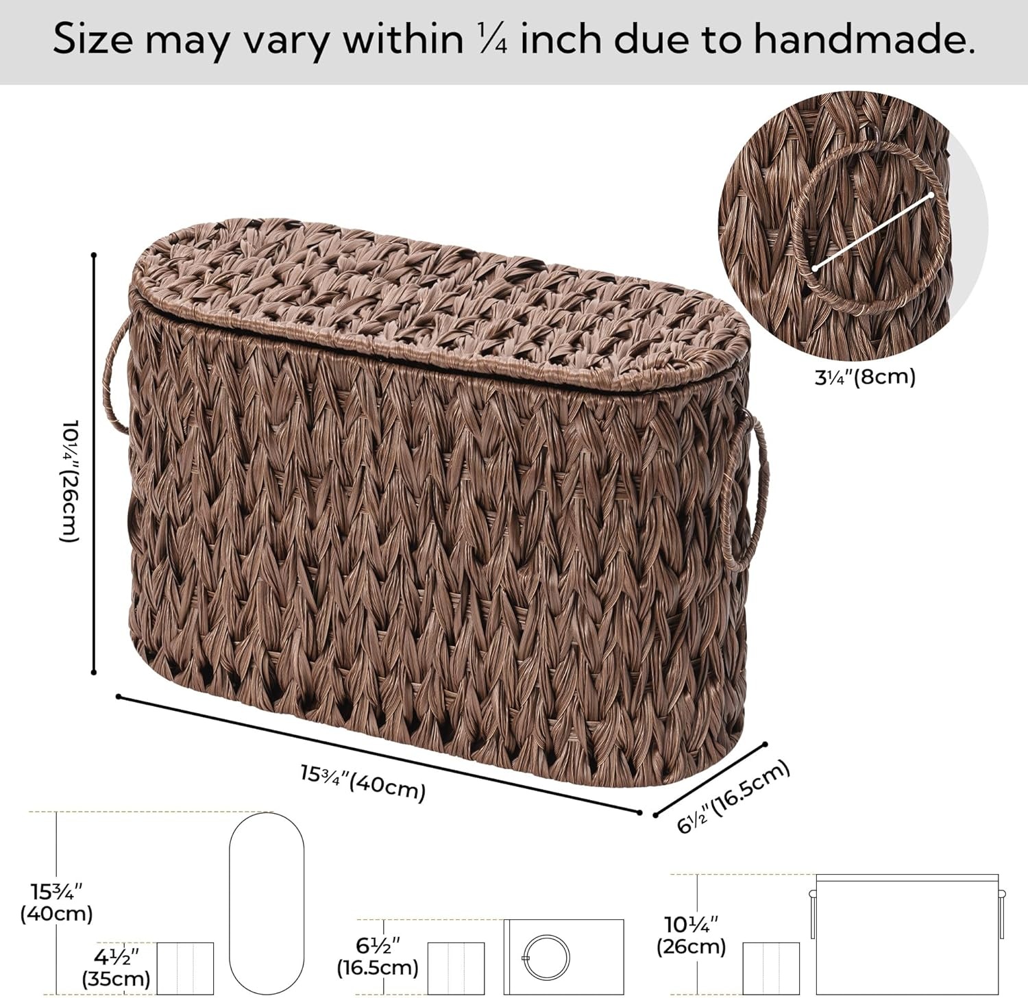 image:imageGRANNY SAYS Toilet Paper Storage Toilet Paper Basket for Bathroom 6 Mega Rolls Holder with Storage Waterproof Bathroom Storage Baskets BrownBrown