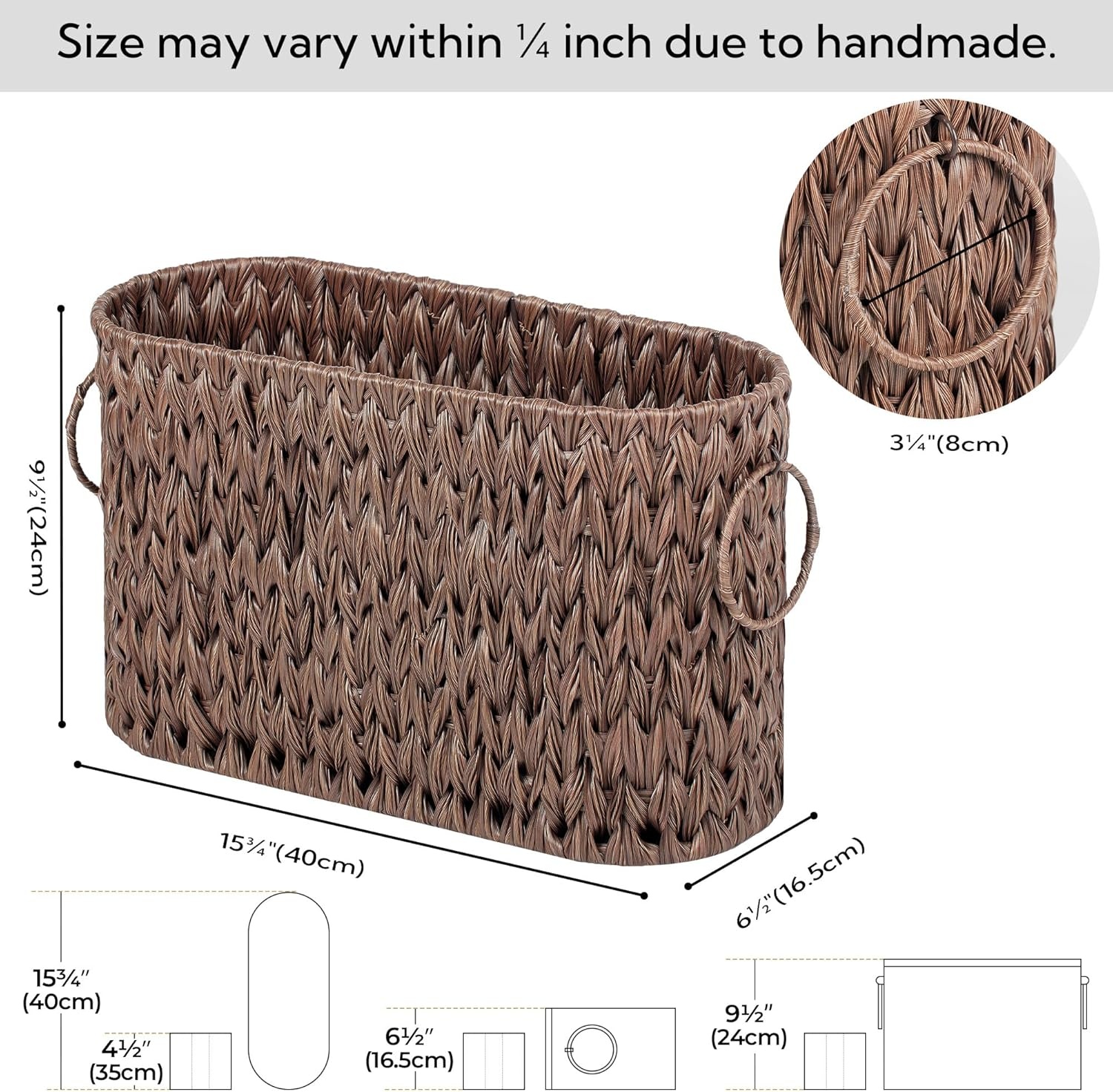 image:imageGRANNY SAYS Toilet Paper Storage Toilet Paper Basket for Bathroom 6 Mega Rolls Holder with Storage Waterproof Bathroom Storage Baskets BrownBrown