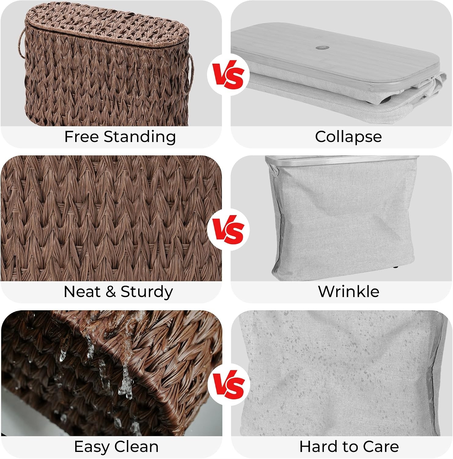 image:imageGRANNY SAYS Toilet Paper Storage Toilet Paper Basket for Bathroom 6 Mega Rolls Holder with Storage Waterproof Bathroom Storage Baskets BrownBrown